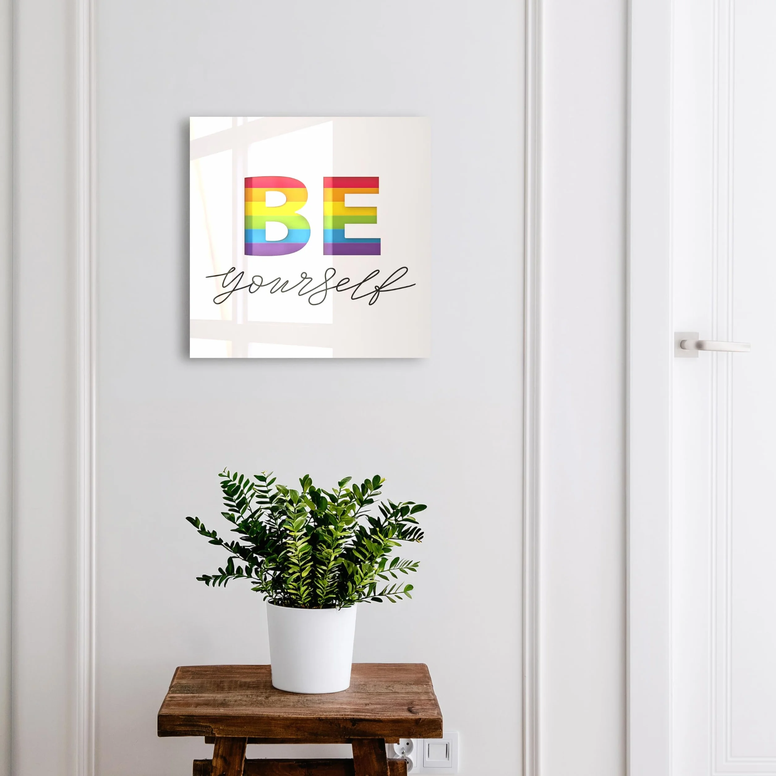 Tulup Armario para Llaves 30x30 cm | Blanco | Derecha | Montaje en Pared | Motivación auténtica | de Metal | Frente Decorativo de Cristal | Kit de Montaje Incluido | Organizador | 50 Ganchos