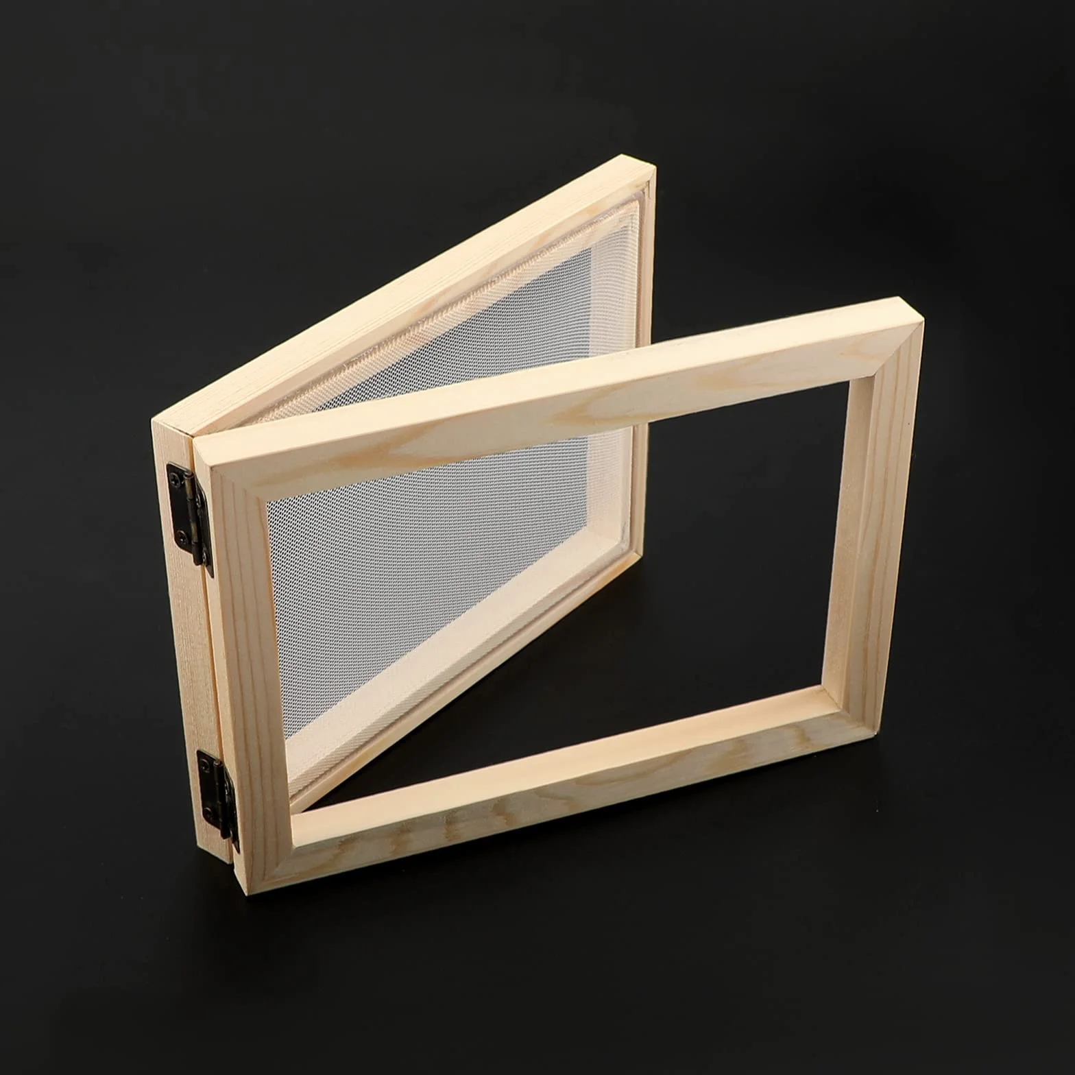 LUTER Kit de fabricación de papel de madera 5 piezas molde marco malla manualidades bricolaje flores secas