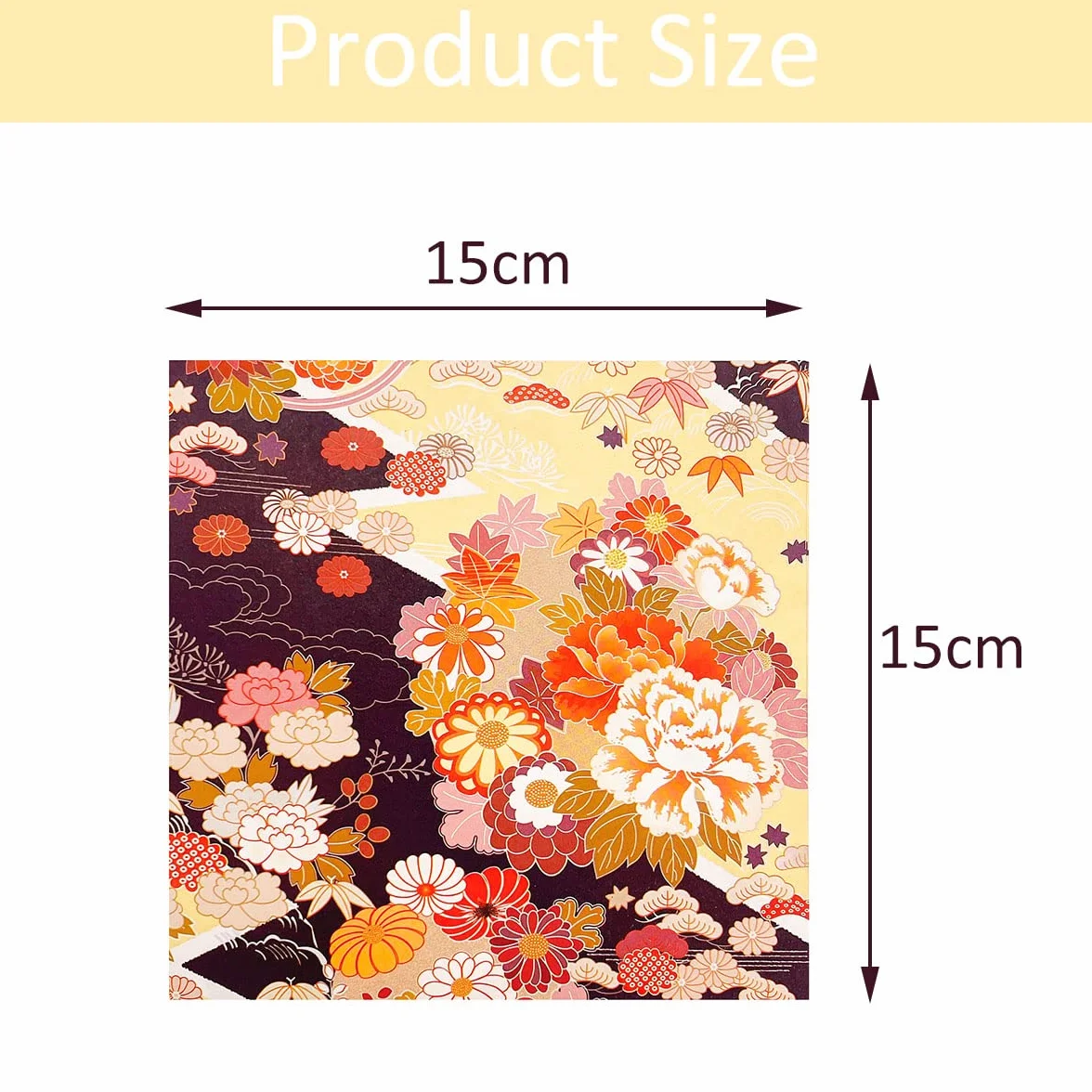 Papel origami japonés 15x15cm doble cara 50 hojas 10 diseños
