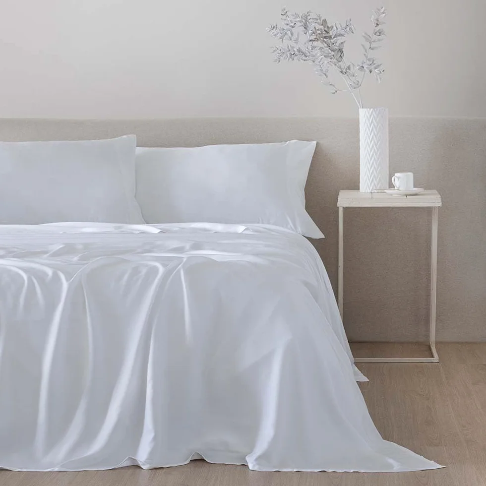 COTTON ARTean Juego de sábanas Bambú ORGÁNICO e HIPOALERGÉNICO Cama de 150 x 190/200. Color Blanco. Eco Friendly