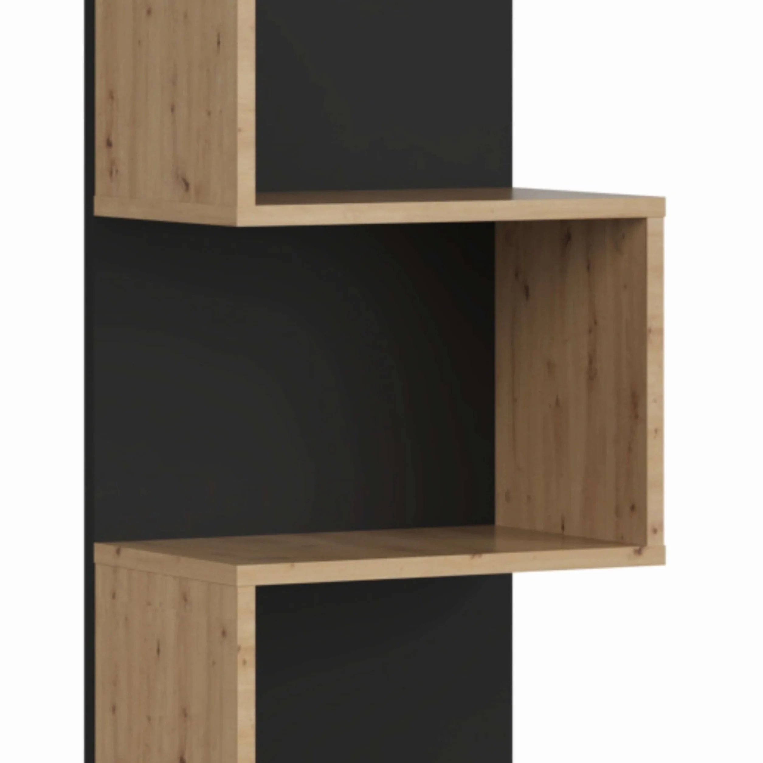 Miroytengo Módulo de TV para Salón Comedor Snake Estilo Industrial en Color Roble Artesano y Negro con 4 Estantes 160x130x29 cm