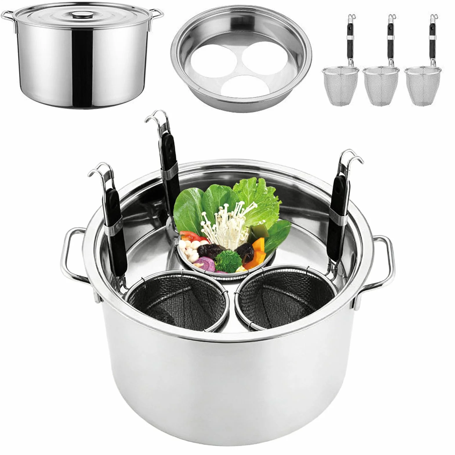 Fideos con colador, utensilios de cocina de acero inoxidable | fideos para cocinar y verter – para principiantes profesionales, celebraciones familiares, sopa de, camping, vacaciones