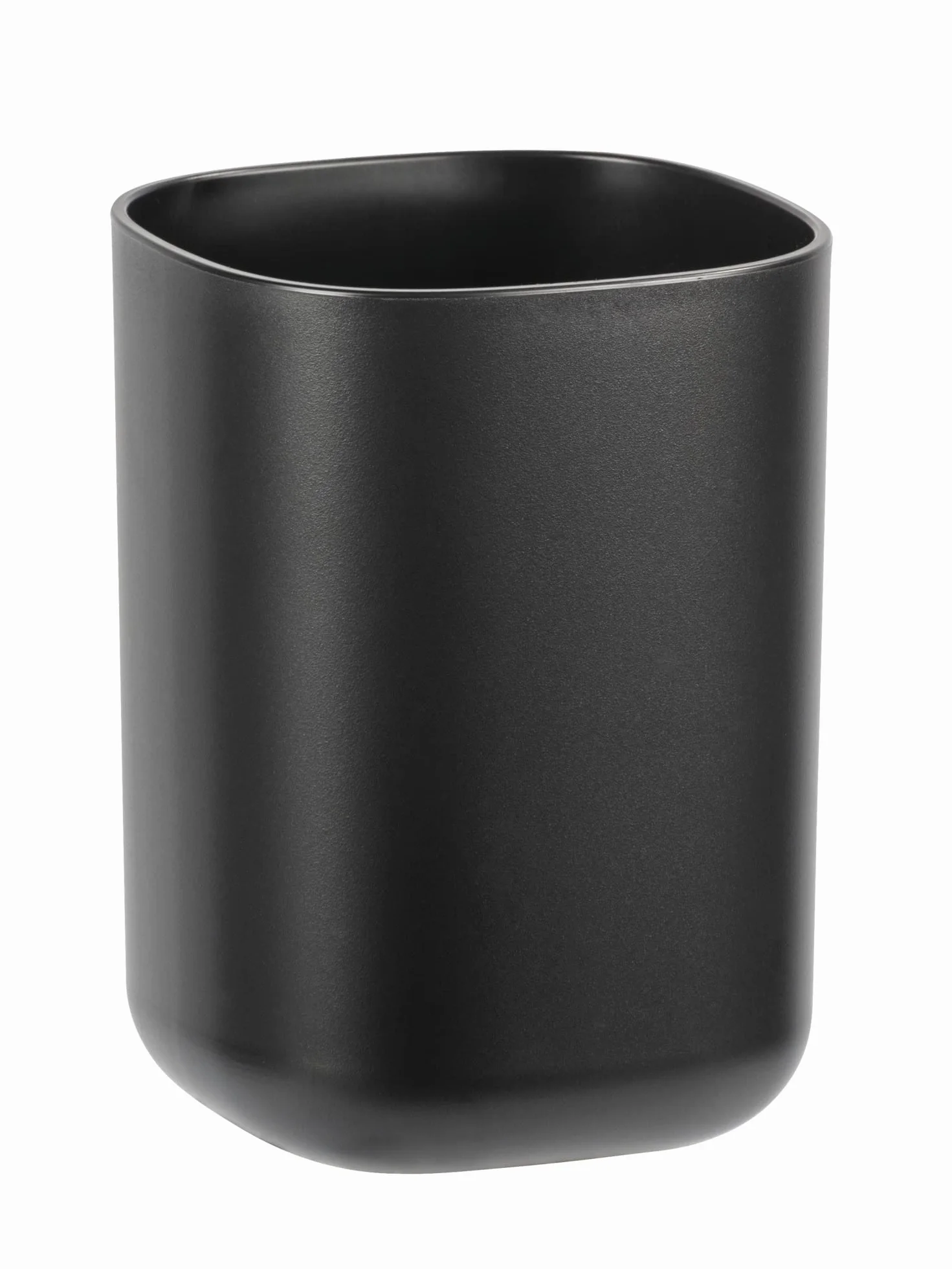 Wenko Davos Vaso de dientes, negro mate, Ø 7,7 x 10,5 cm