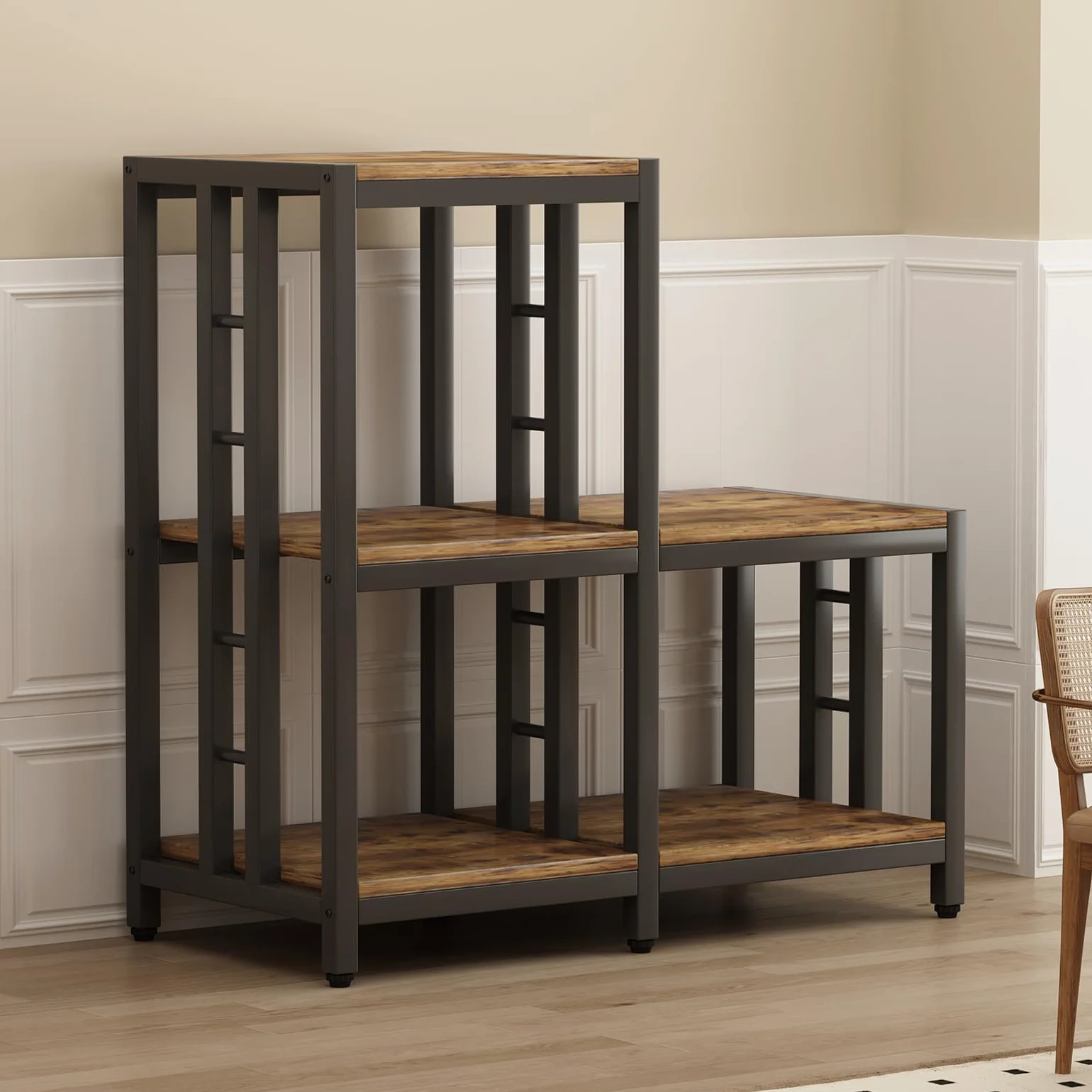 Mini soporte para nevera con almacenamiento, soporte para horno microondas, estante para panaderos con estante de almacenamiento, mini armario para nevera, mini estante para nevera para
