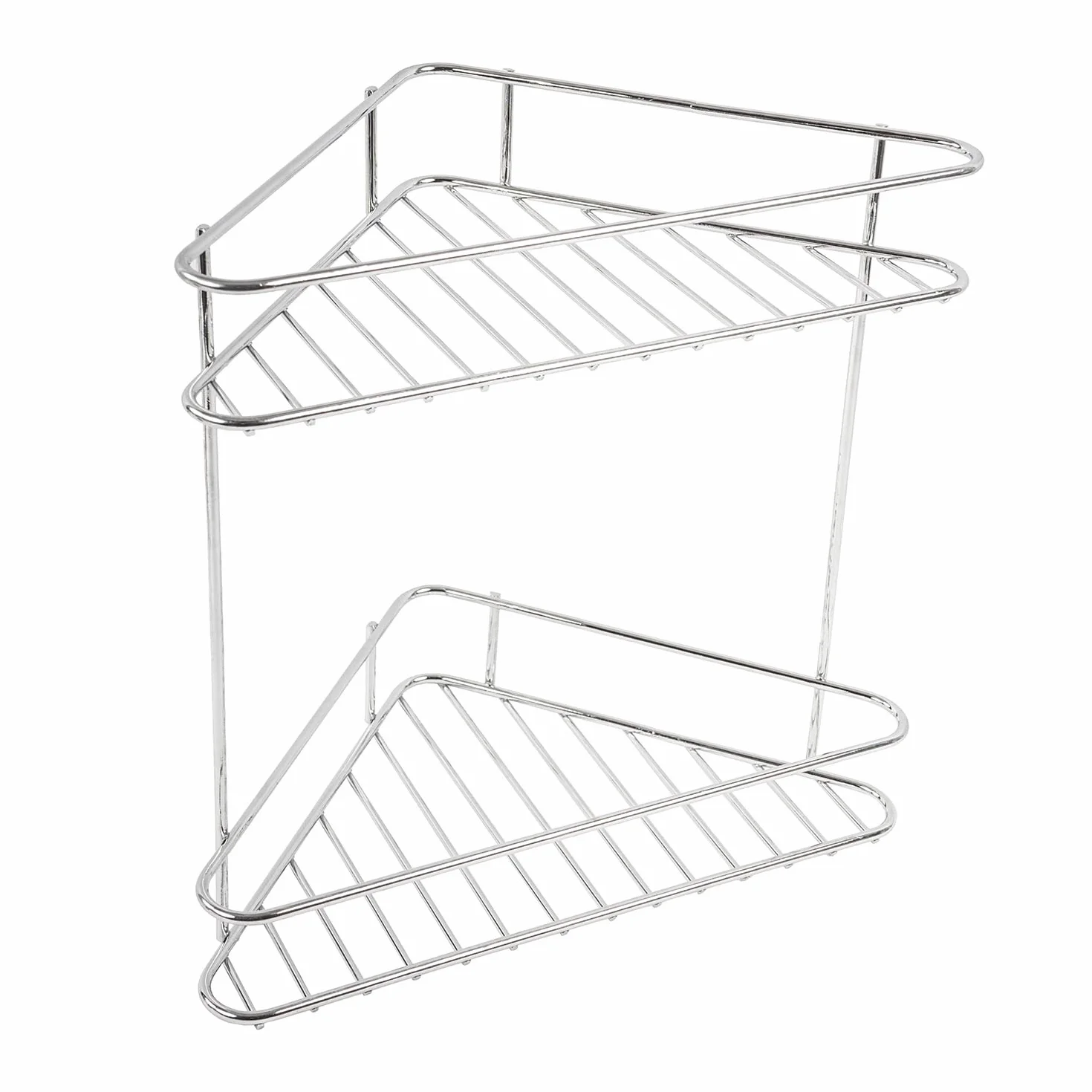 METAFORM - Estantería angular de ducha de 2 niveles para hotel cromado en acero cromado Mod. Nuevo cromo