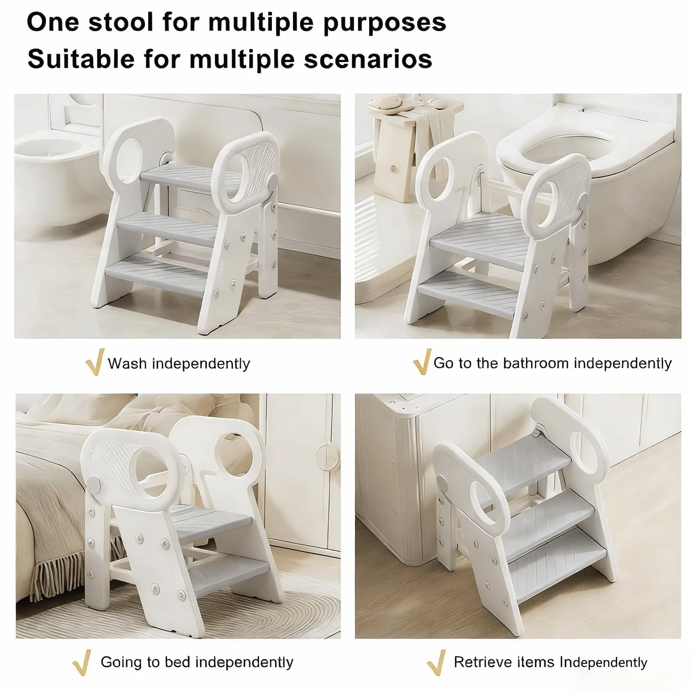 Taburete de inodoro plegable, taburete multifuncional y soporte para lavabo