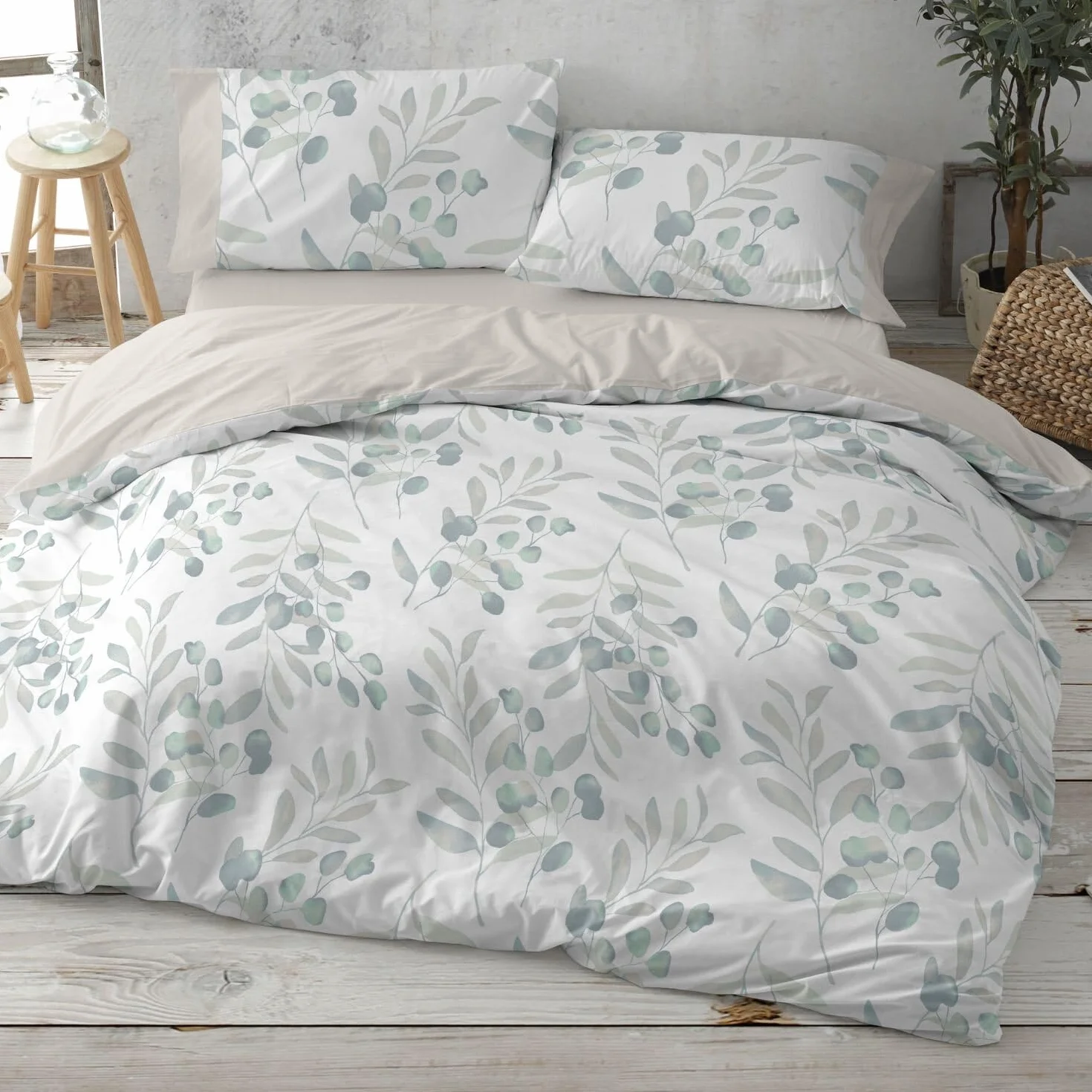 Burrito Blanco | Fundas nórdicas de Franela | Cama de 150 a 160cm. (+Medidas Disponibles) | Diseño 574 | Color Turquesa (150-160x190/200cm.)