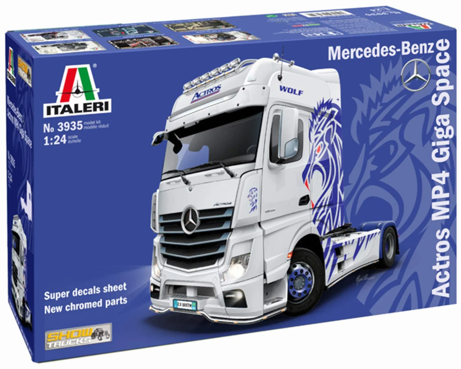 Italeri 3935S - 1:24 M-B Actros MP4 Show GigaSpace, maqueta, Kit de construcción, construcción de Modelos de pie, Manualidades, aficiones, Pegar, Juego de plástico detallado, sin barnizar