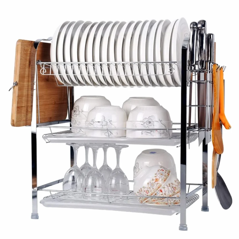 Escurreplatos De Cocina Escurridor De Platos sobre Fregadero, Escurridor De Estante, Escurridor De Soporte De Cocina De Acero Inoxidable para Encimera De Cocina Escurridor De Platos