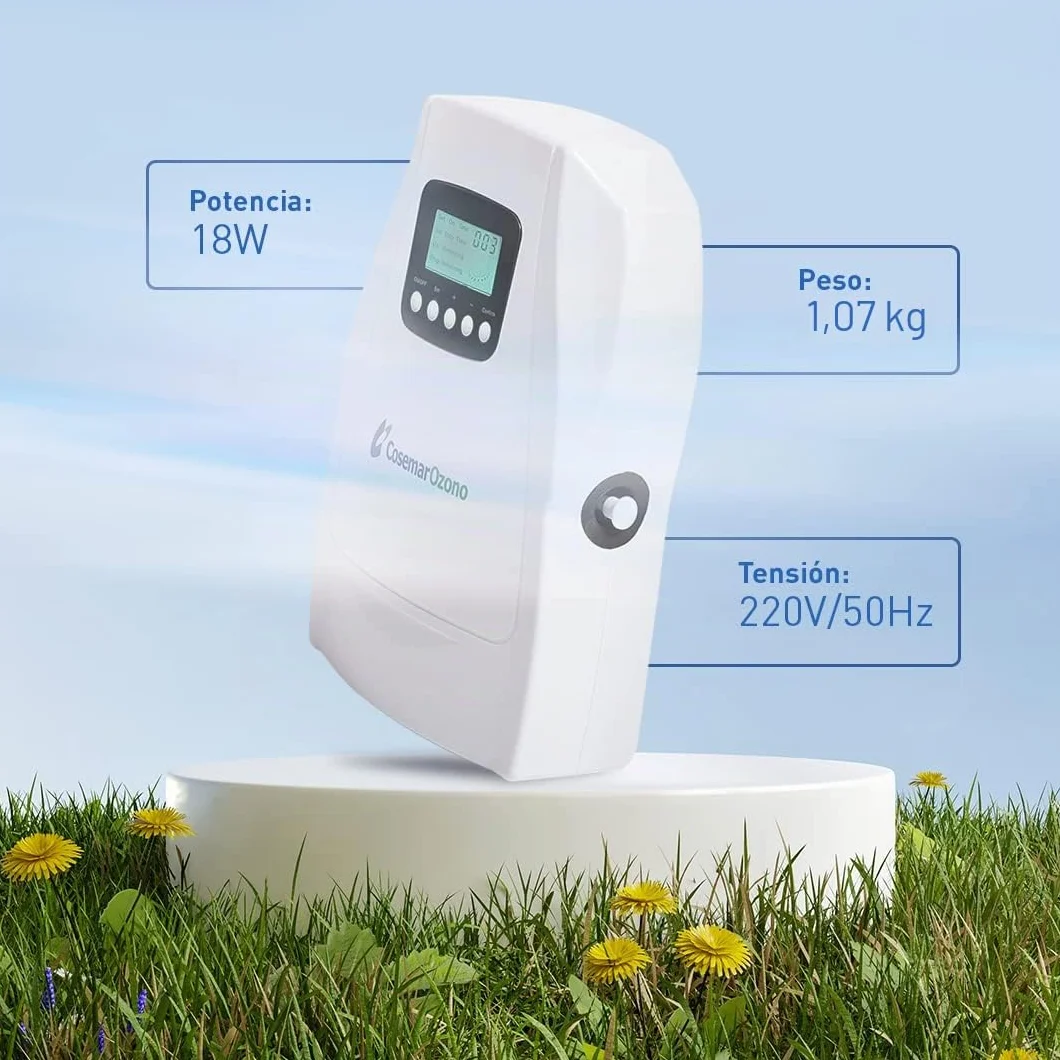 Ozono Hogar - Generador de Ozono Digital Cosemar. 2 en 1 - Desinfección y desodorización de aire y agua - Producción 500 mg/h
