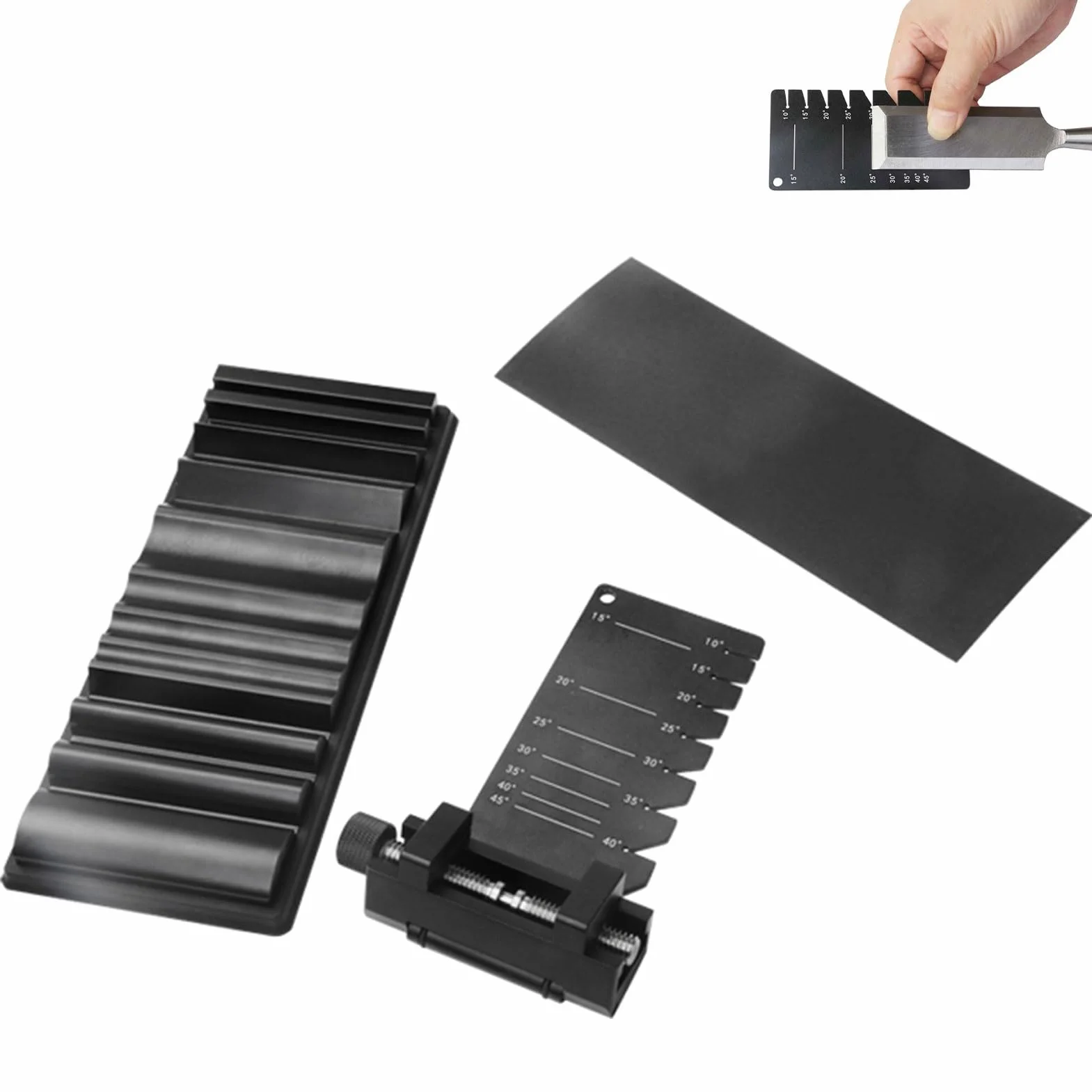 Sorandy Juego de Herramientas de Afilado para Carpintería, Herramientas Manuales de Guía para Tallado en Madera con Afilado Preciso y Guía de ángulo Ajustable, Caja de Almacenamiento, Ideal para
