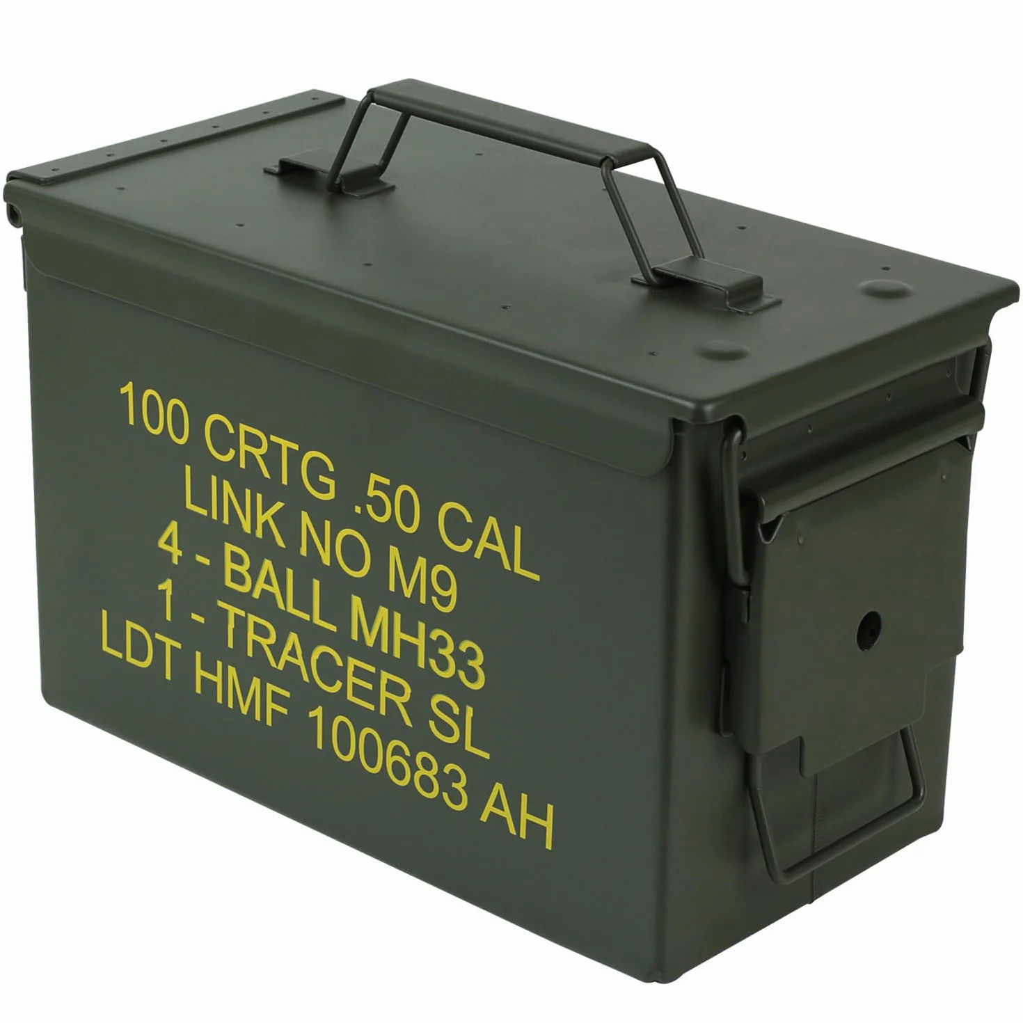 HMF 70011 Caja de Munición, US Ammo Box, Caja de Metal, 30 x 19 x 15,5 cm, verde