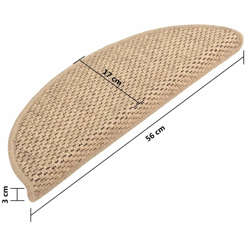 Alfombrillas autoadhesivas para escaleras Sisal-Look 15 uds. 56x20 cm Arena-Hogar y jardín Artículos del hogar Peldaños de escalera