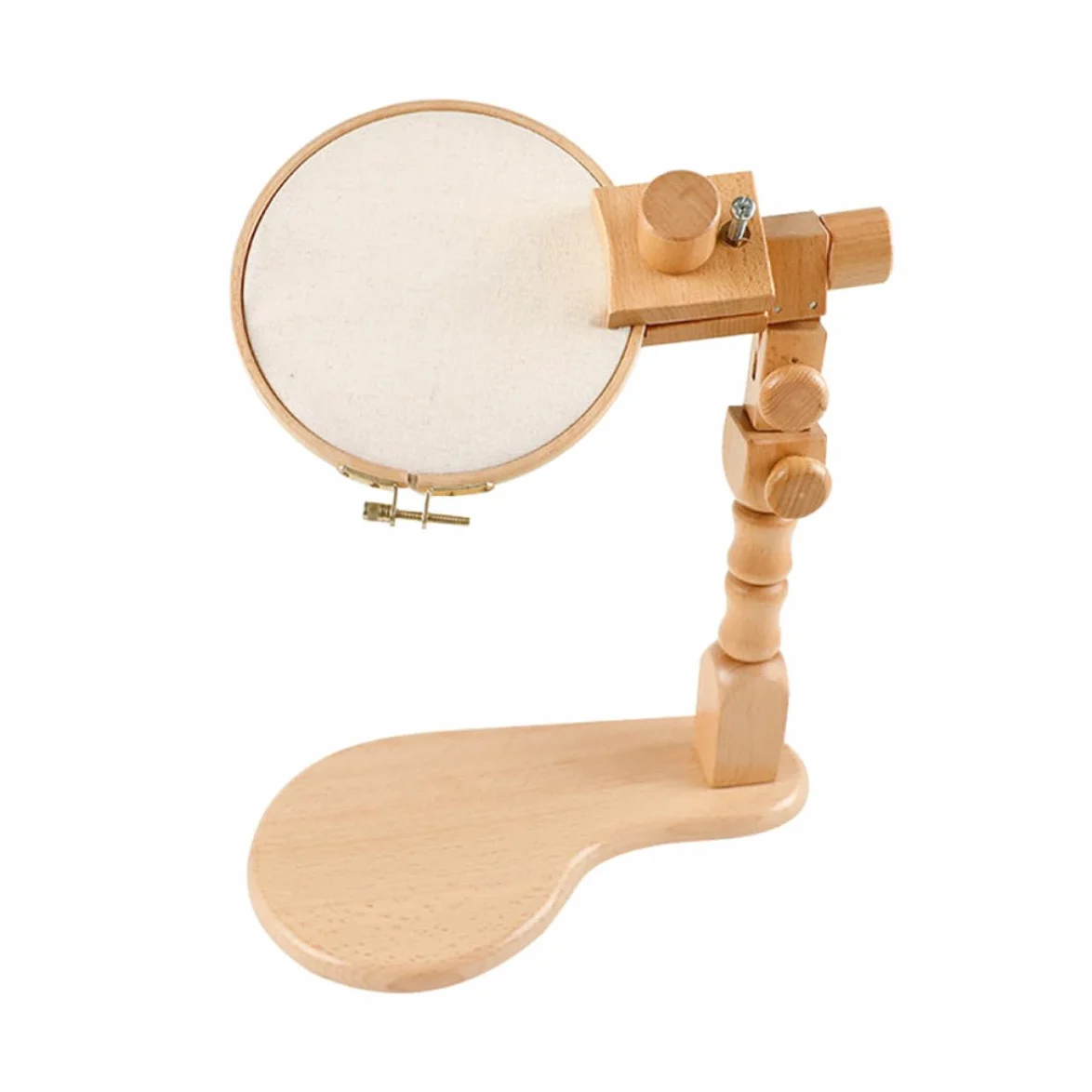 Artibetter Soporte de Madera Kit de Bastidor para Punto de Cruz Giratorio y Ajustable Ángulo Regulable para Bordado para Costura y Manualidades