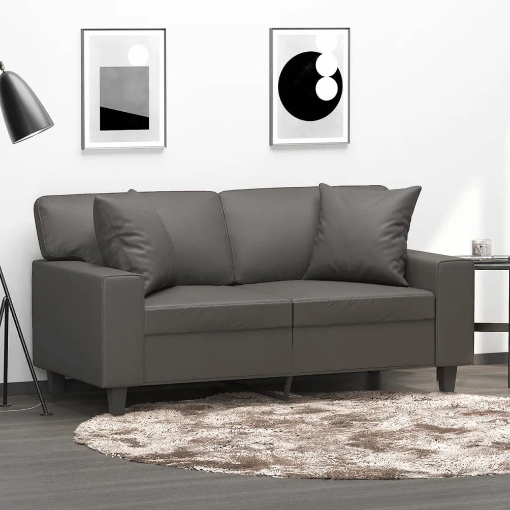 Cojín decorativo (2 unidades, 40 x 40 cm, piel sintética, relleno de algodón PP, cojín de sofá, cojín decorativo, moderno, acogedor, mullido)