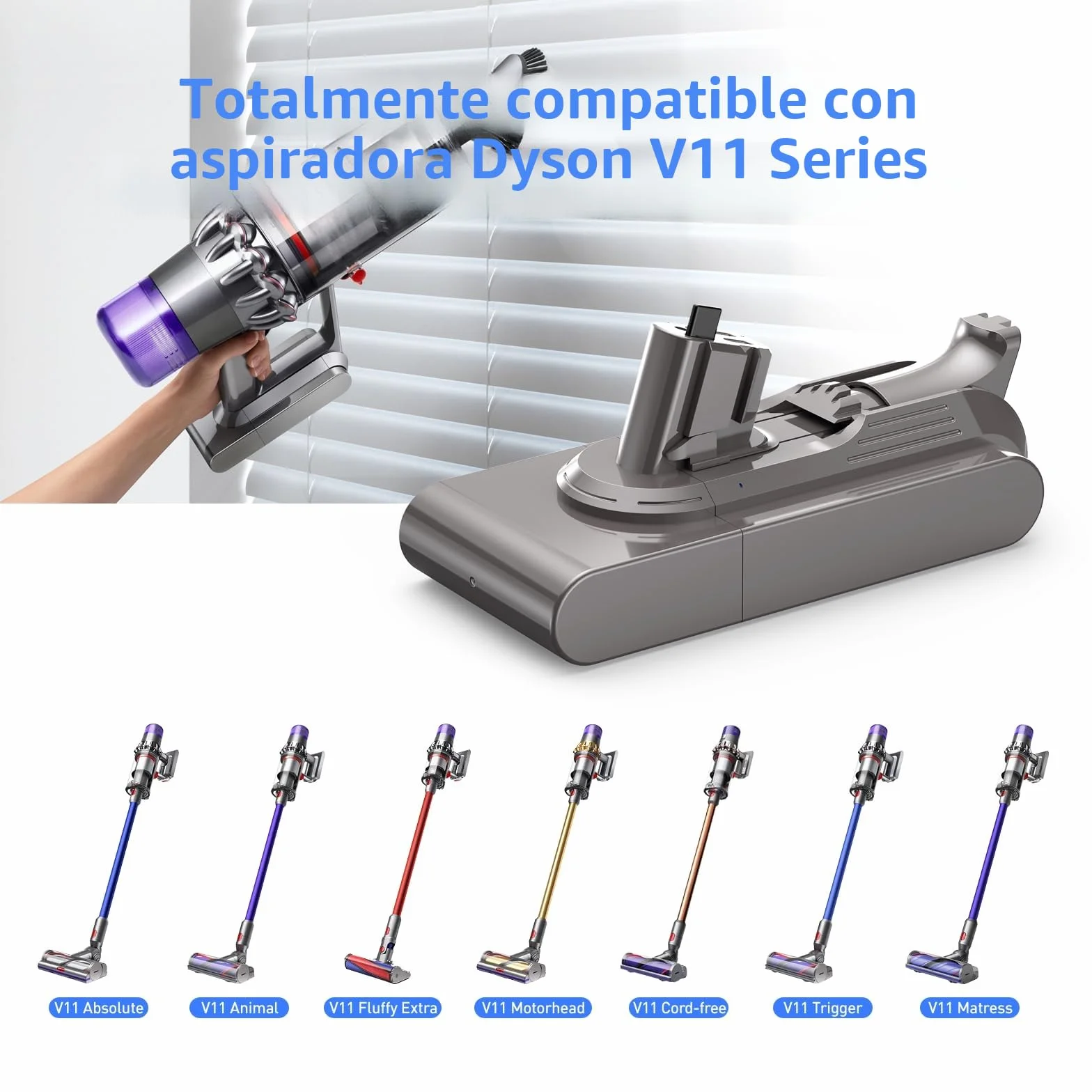 NASTIMA Batería 25,2V 3900mAh Li-Ion Batería de Respuesto para Dyson V11 V15 Click-in, Dyson V11 Animal, V11 Complete Extra, V11 Fluffy Extra, V15, SV15, SV18, 970425-01, 970938-01 Series Aspirador