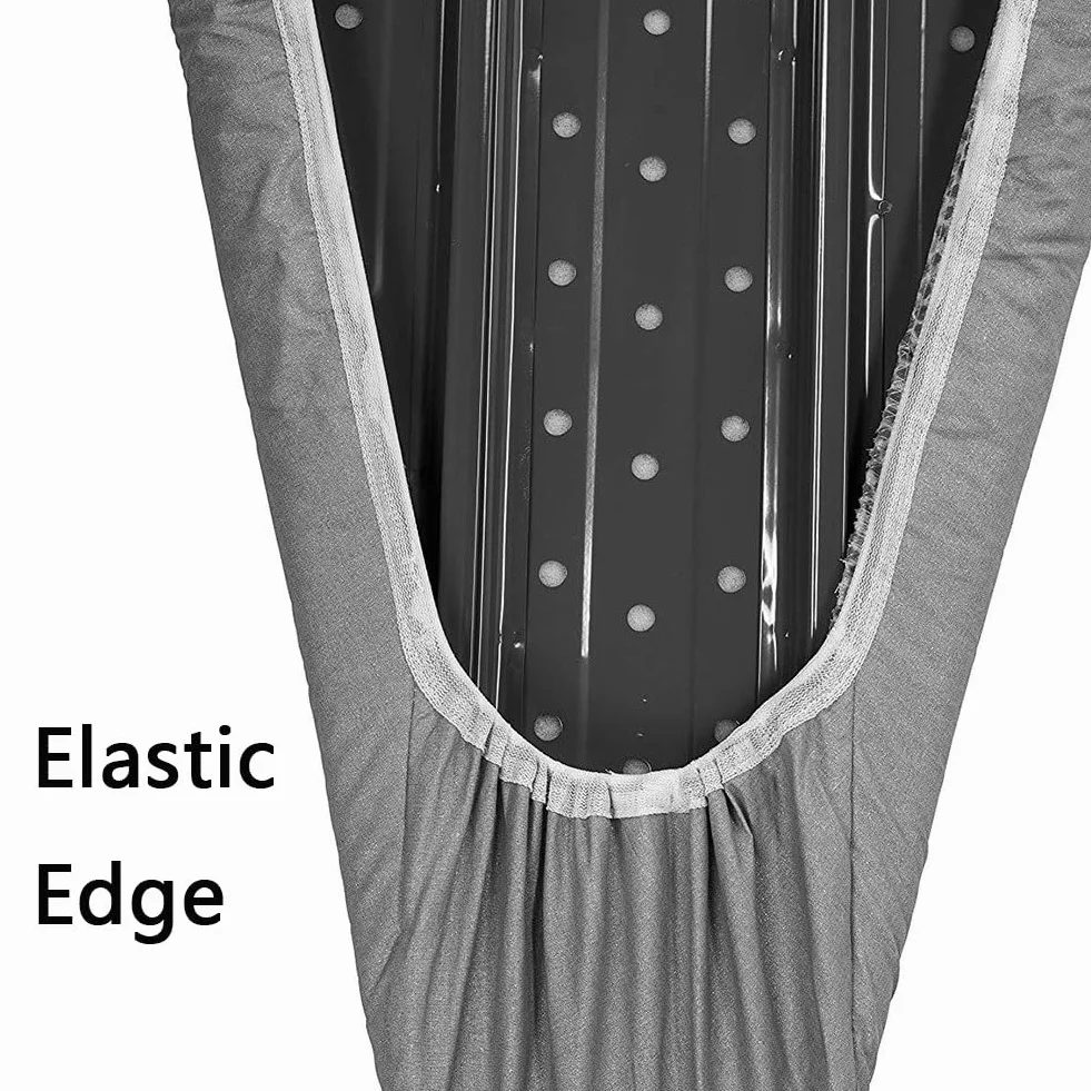 Funda para tabla de planchar de algodón de alta calidad, resistente a las quemaduras, acolchado con revestimiento plateado, borde elástico para una fácil instalación y planchado sin esfuerzo (147 x 48