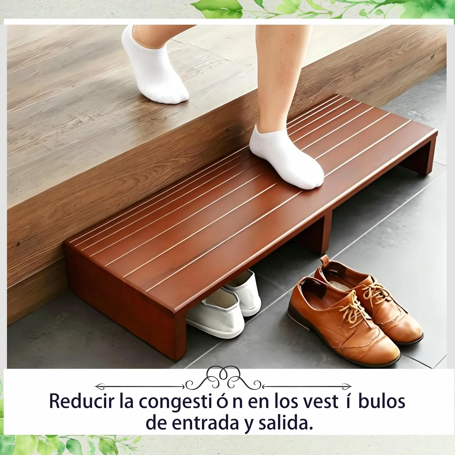 Taburete Taburete Escalonado Taburete de Madera Antideslizante para Ancianos con Capacidad,Taburete portátil para baño, Dormitorio, Puerta Estable para Escritorio, Soporte Natural Elegante