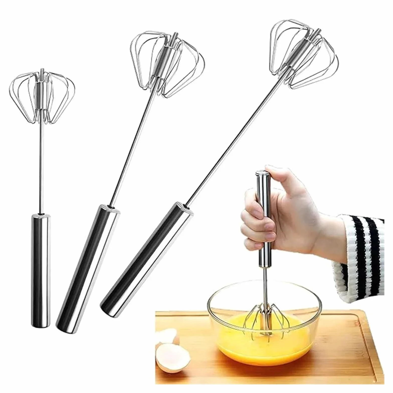Batidor De Huevos SemiautomáTico Batidor de huevos semiautomático de 10 piezas