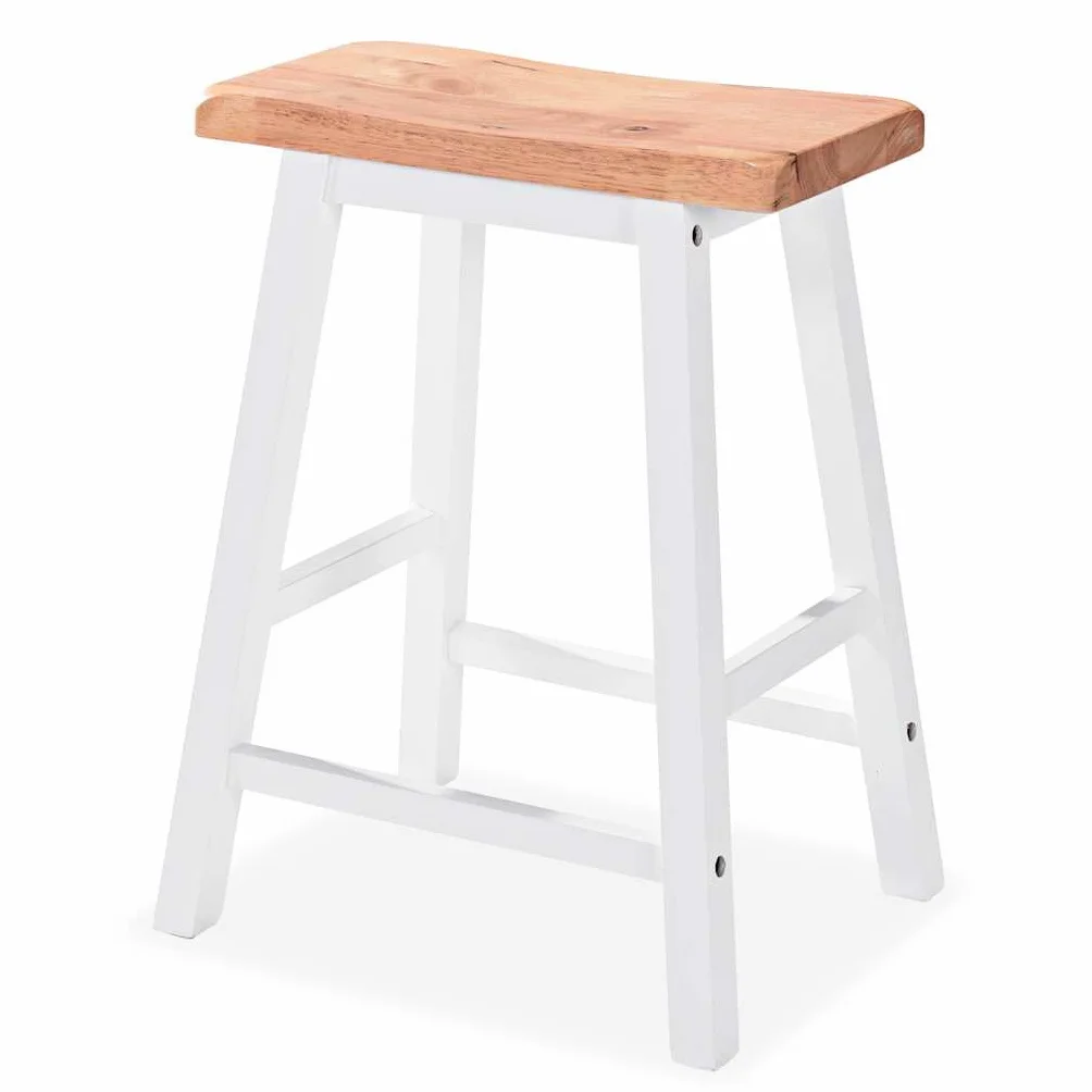 Juego de comedor de 3 piezas de MDF y madera de caucho blanco, incluye mesa con estantes y taburetes ergonómicos, ideal para comedor, cocina y salón, fácil de montar