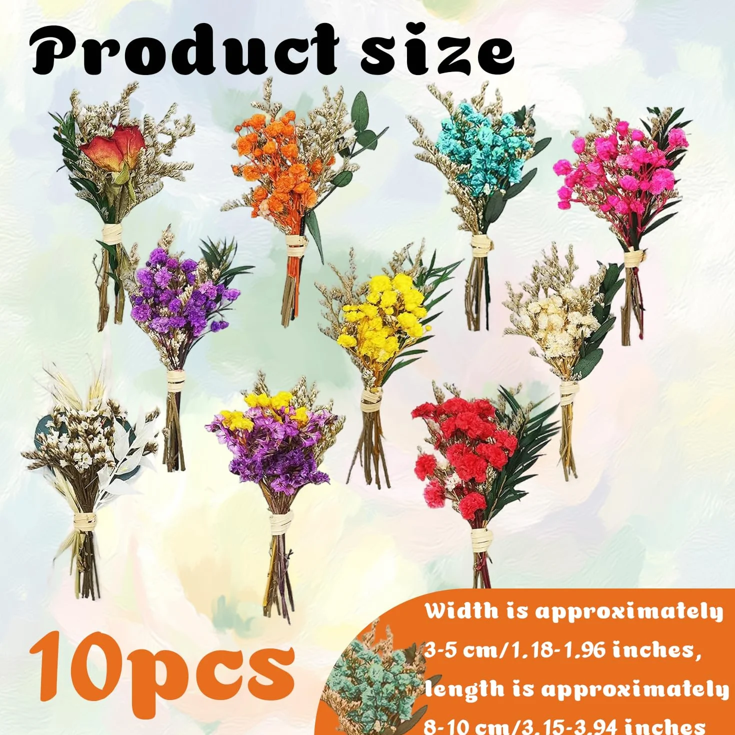 Ramos Miniaturas de Flores Secas Decoración Natural 10 Piezas para Scrapbooks Bullet Journals Álbumes