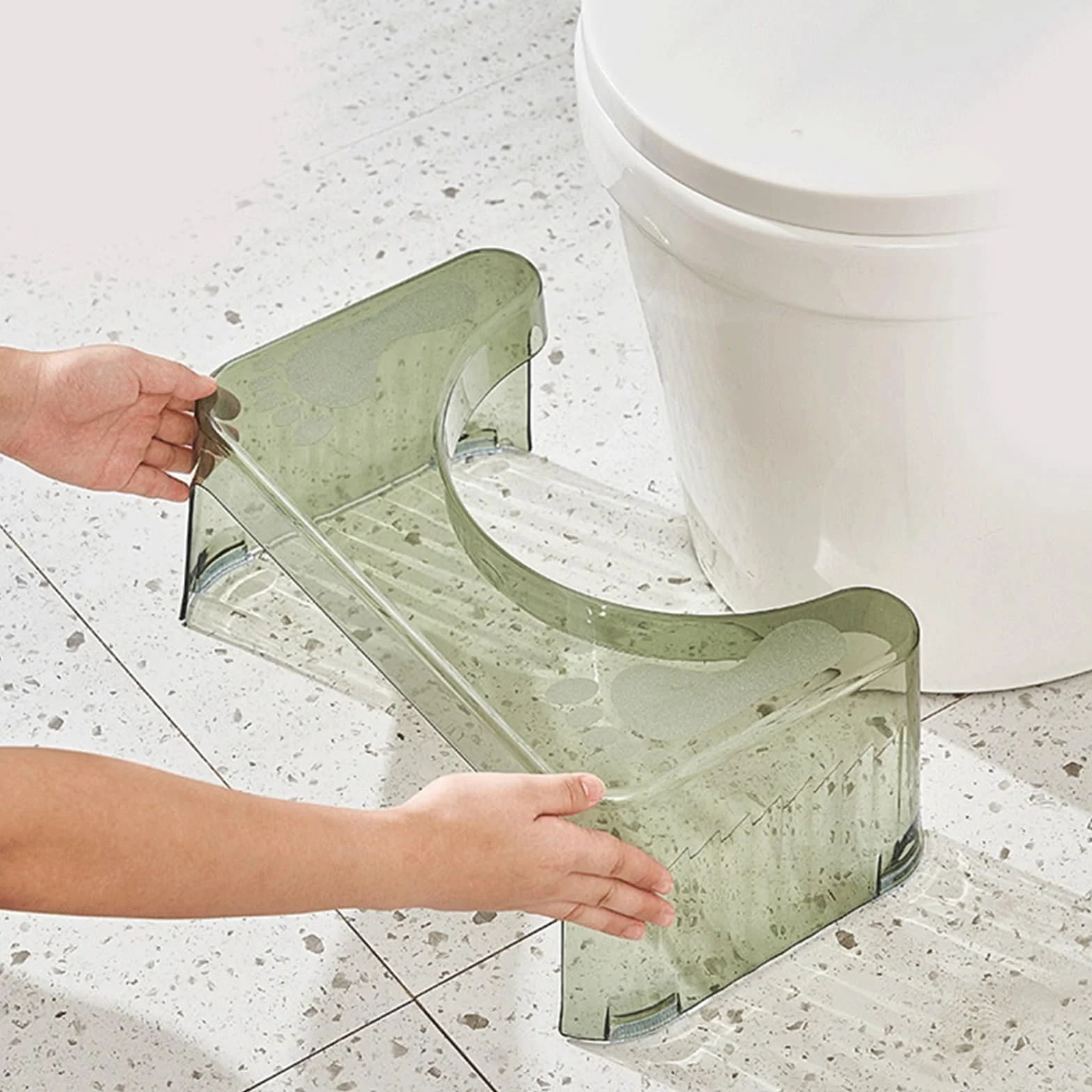 Taburete de Inodoro Engrosado for el hogar for Ayudar al Inodoro Taburete for pies Almohadilla for baño Taburete for Lavabo Taburete for baño Taburete baño(White,15.2 * 8.9 * 6.7in)