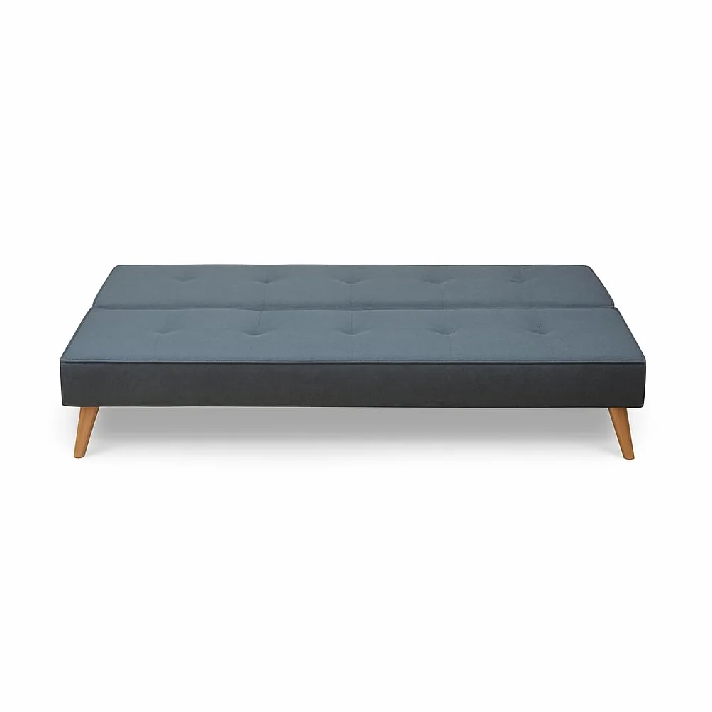 SHIITO | Sofá Cama Norden Moderno, Tapizado Gris, Sistema Clic-Clac, Diseño Escandinavo, Patas de Madera, 188x88x88 cm