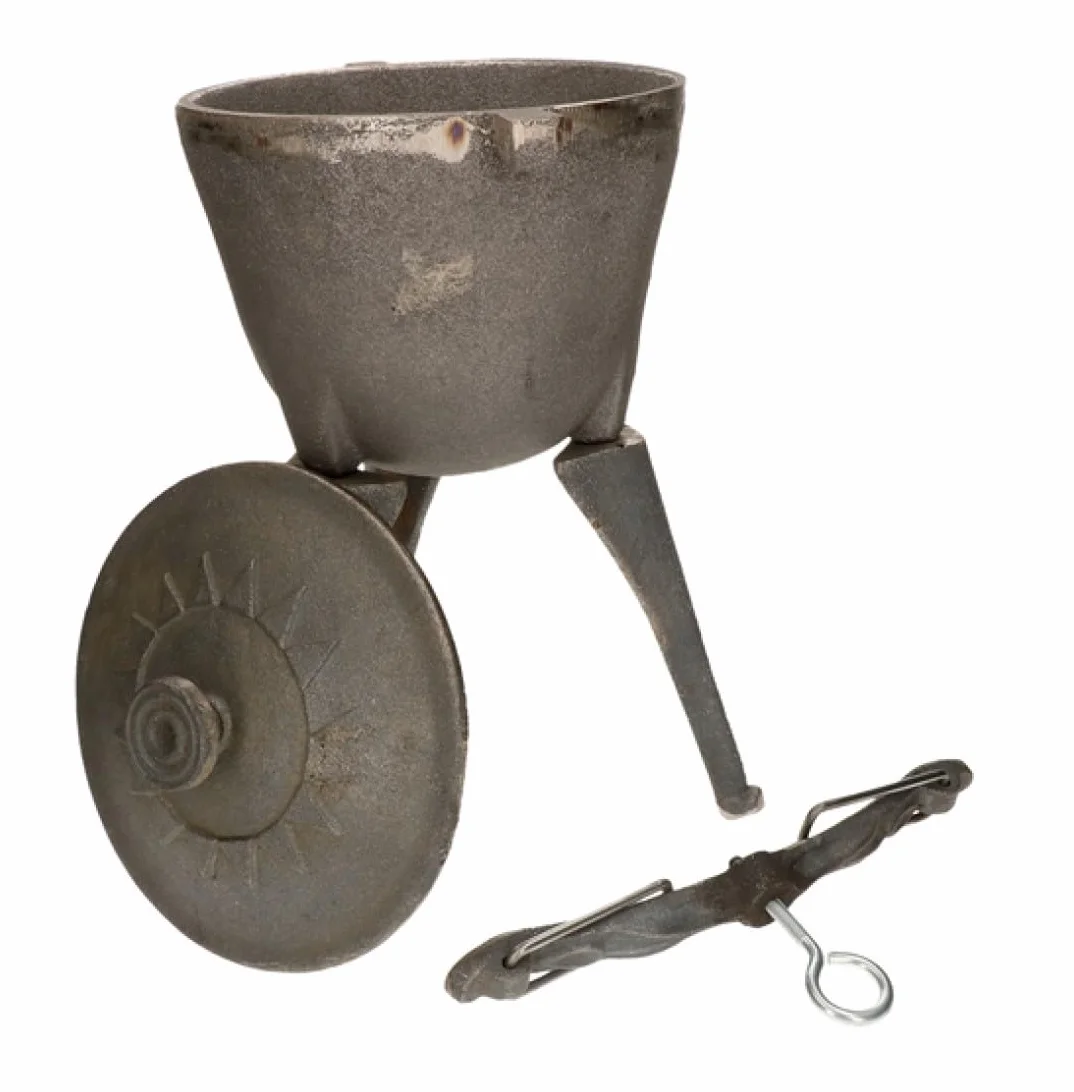 KOTARBAU® Caldero de hierro fundido 5 L, Caldero con patas, Olla de hierro para fuego, Caldero con tapa y asas, Caldero con soporte para colgar, Horno holandés, Olla de camping, Olla horno
