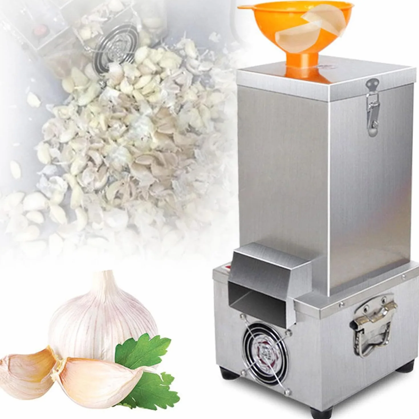 Pelador Automático de Ajos 25 kg por Hora Máquina de Pelar Ajo Comercial Pelador de Ajo Eléctrico Acero Inoxidable para Restaurante, Hotel, Cocina Cocinero