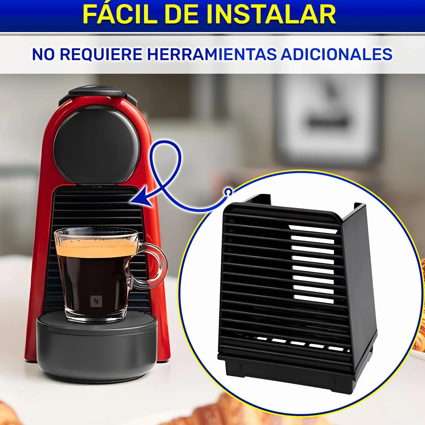 MONTERAL Contenedor de Cápsulas para Cafetera Compatible DeLonghi EN85 Magimix M115 Essenza Mini