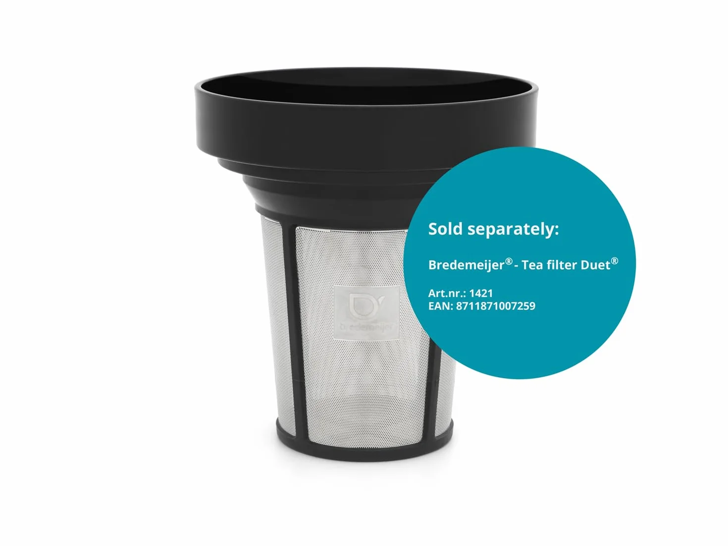 Bredemeijer Tetera Duet® Bella Ronde 1,2L, negro mate, accesorios de cromo