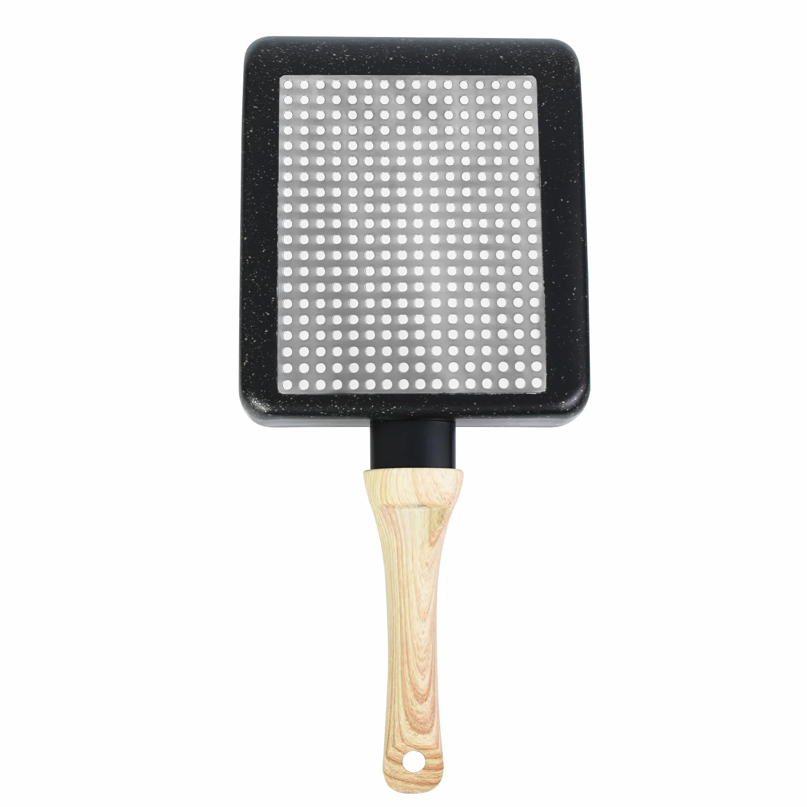 Artcome,Sartén para tortilla japonesa (antiadherente), diseño de tamagoyaki, cacerola de huevo, rectangular, con espátula y cepillo de silicona, 7x15 cm, color negro