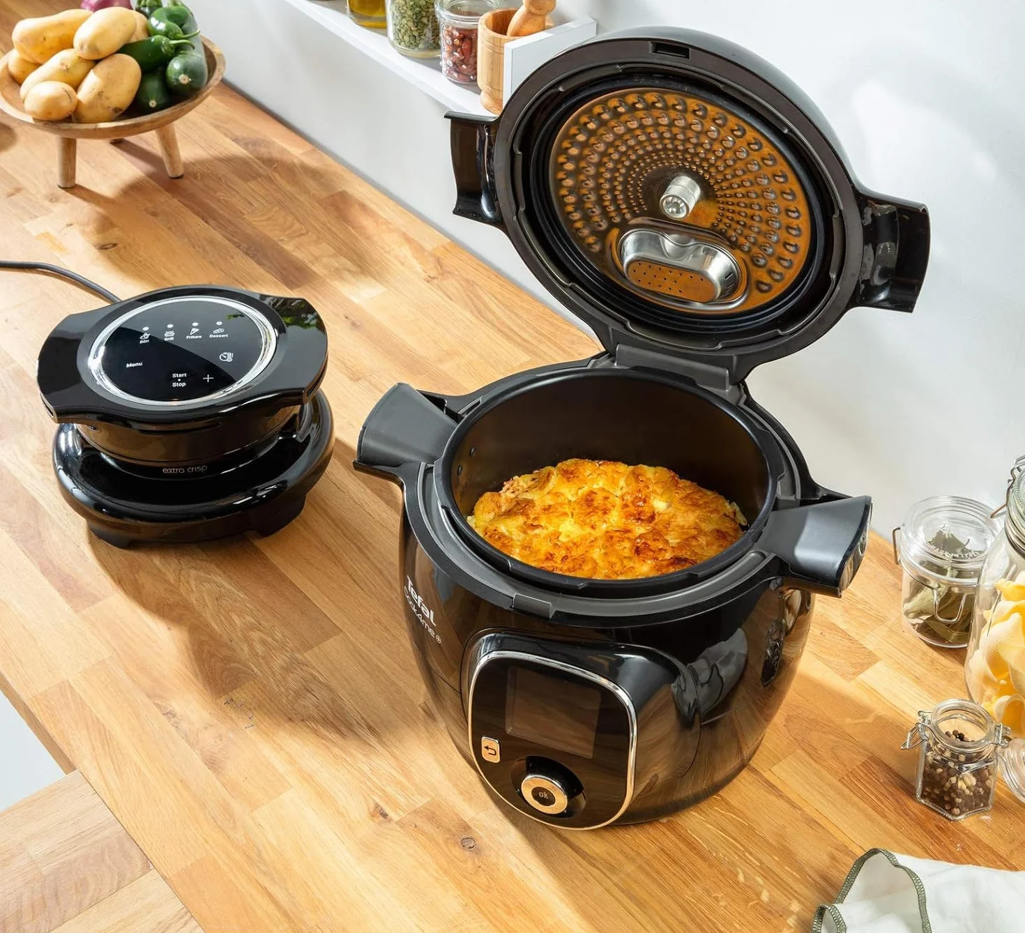 Moulinex Extra Crisp EZ1508 Tapa accesorio para Cookeo, 4 funciones, cocina al grill, fríe con aire, postres, cocina saludable