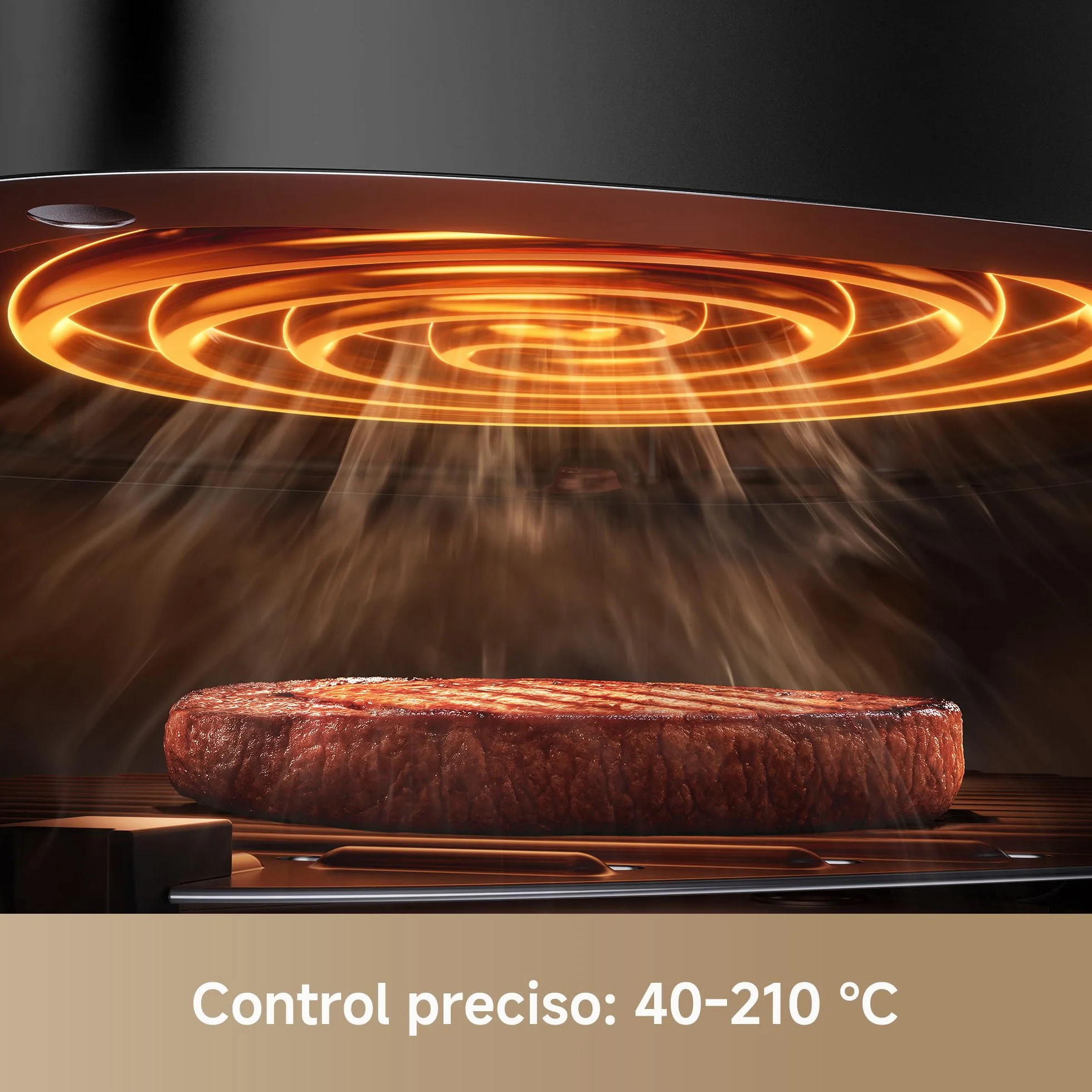 MOVA Aeroglass AF20 Pro Freidora De Aire Sin Aceite interior vidrio transparente, doble capacidad 4L+2,5L, recipiente vidrio, motor sin escobillas, 8 recetas inteligentes, control 40℃-185℃.