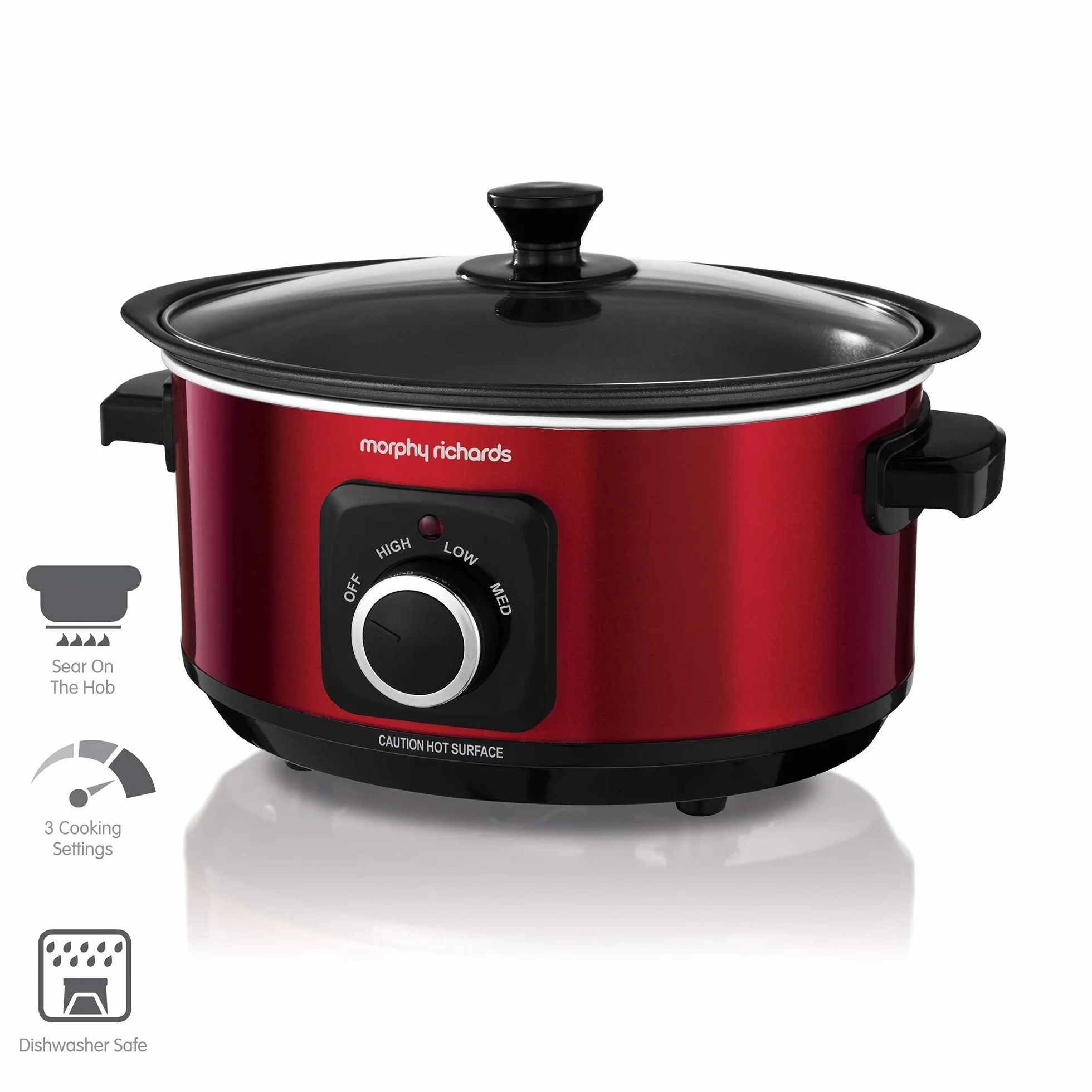 Morphy Richards Sear and Stew 460014 Olla de Cocción Lenta 3,5 L Rojo