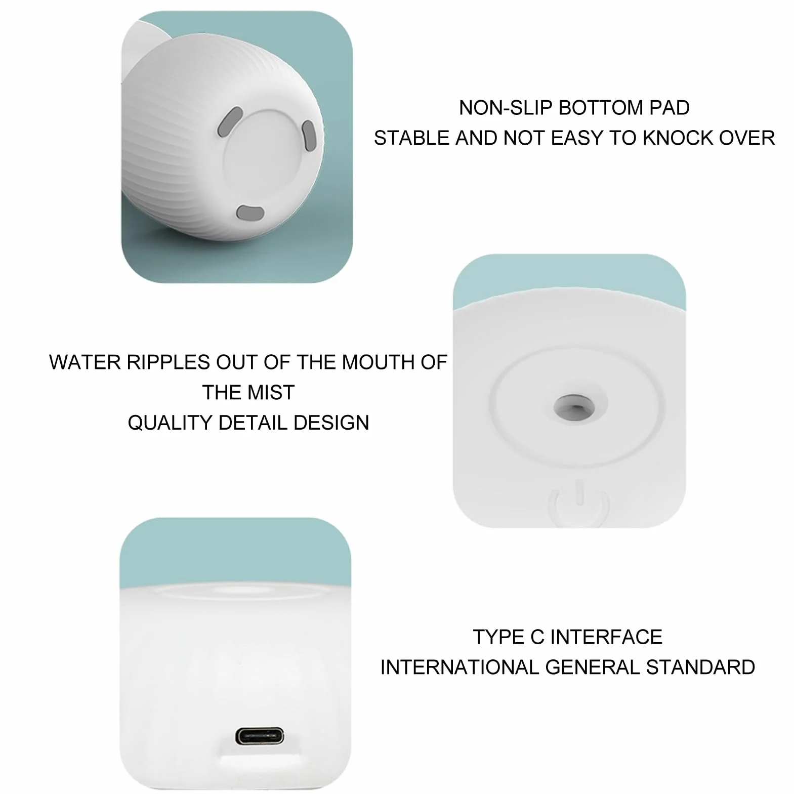 Humidificador de Niebla Fría, Humidificadores Inteligentes de 500Ml para Dormitorio con Diseño Antigravedad Apagado Automático,Humidificador Aire para Habitaciones Grandes