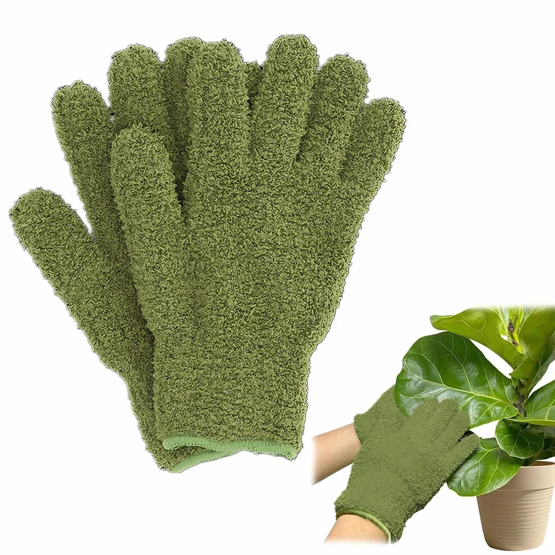 Guante de Microfibra para Limpiar Plantas, Guante Quitapolvo para Hojas, Cuidado de Plantas de Interior, Jardinería Ligera y Mantenimiento Diario uso diario uso diario