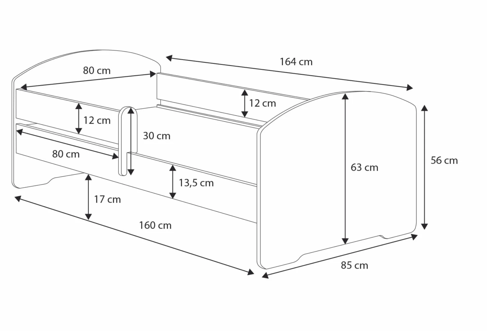 Kobi Cama Individual con Nido LUK 160x80