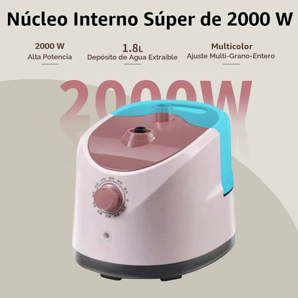 Vaporizador Vertical Profesional de Pie, 2000W, Tanque de Agua 1.8L, para Ropa, Trajes, Cortinas y Camisas