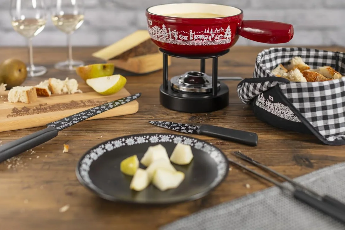 KUHN RIKON 32276 D&S Vertriebs-Fondue de Queso (Hierro Fundido, 24 cm), Color Rojo