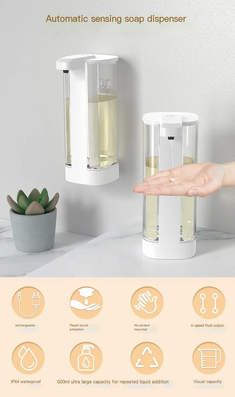 Dispensador automático de jabón de inducción P13 de espuma para lavadora de manos, dispensador de jabón, detergente montado en la pared, tipo gel