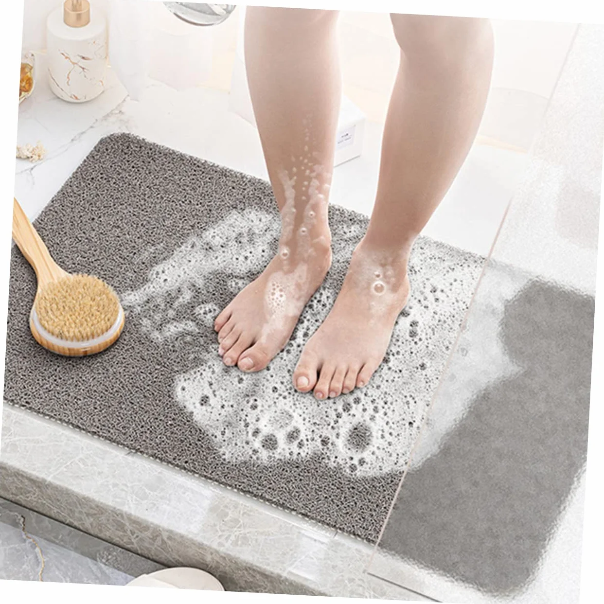 PRETYZOOM Alfombra Diseño Lavable a Baño de Antideslizante de PVC Máquina Simple para Ducha Baño Interior