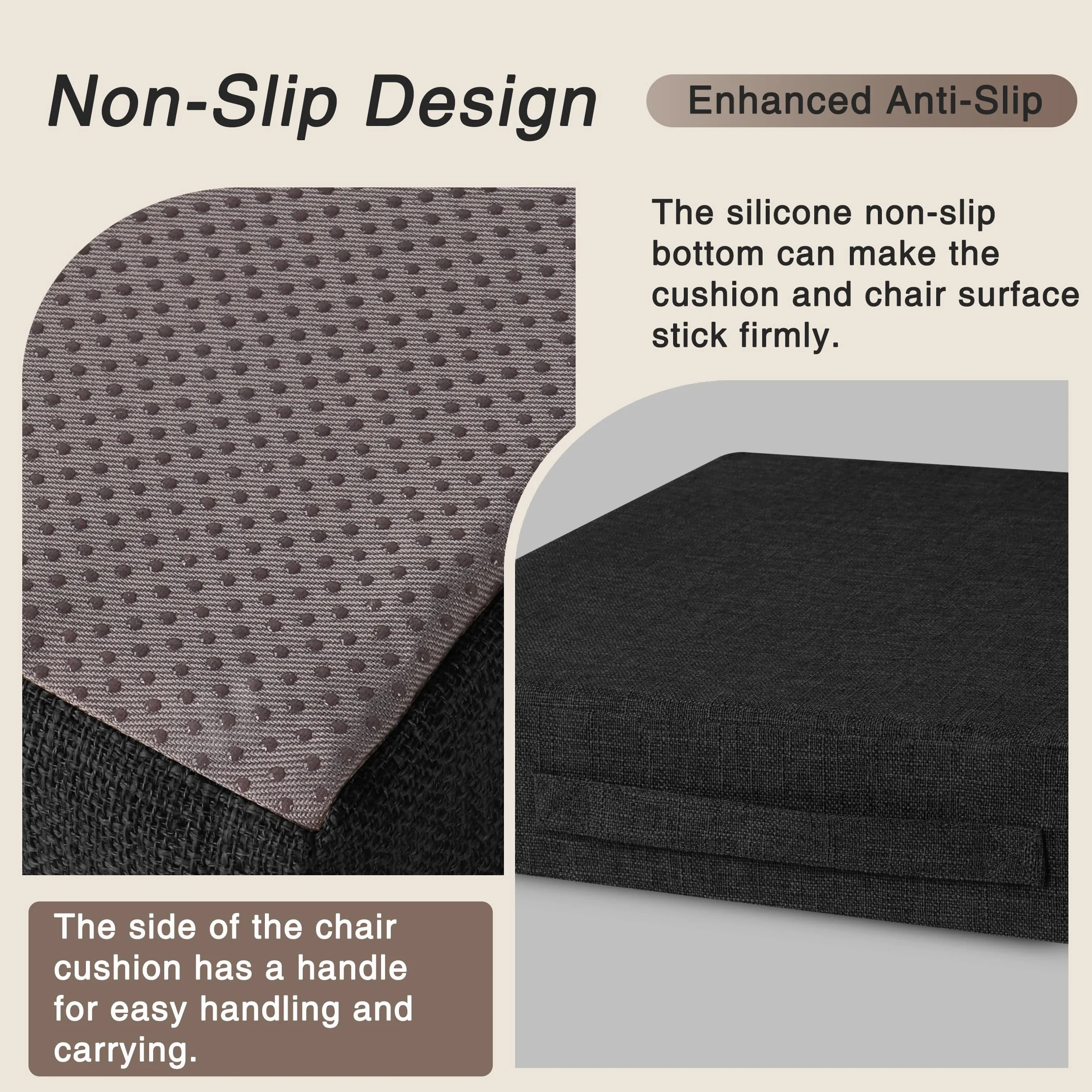 OVOV Cojines reclinables para ancianos, 20 x 20 x 4 pulgadas de grosor, cojín de asiento para silla reclinable, cojines cuadrados grandes antideslizantes con funda lavable para sillón, sofá, color