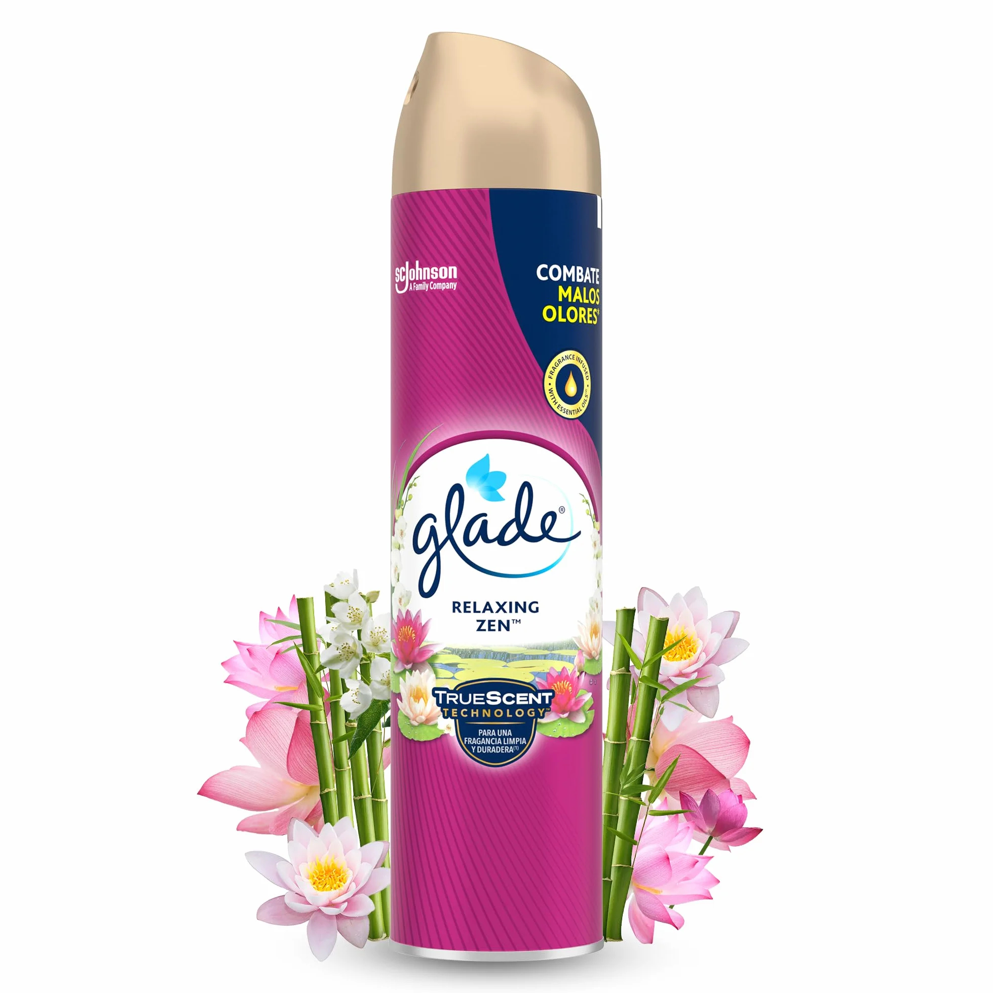 Glade Ambientador Aerosol Relax Zen 300ml Eliminación de Malos Olores 1 Unidad