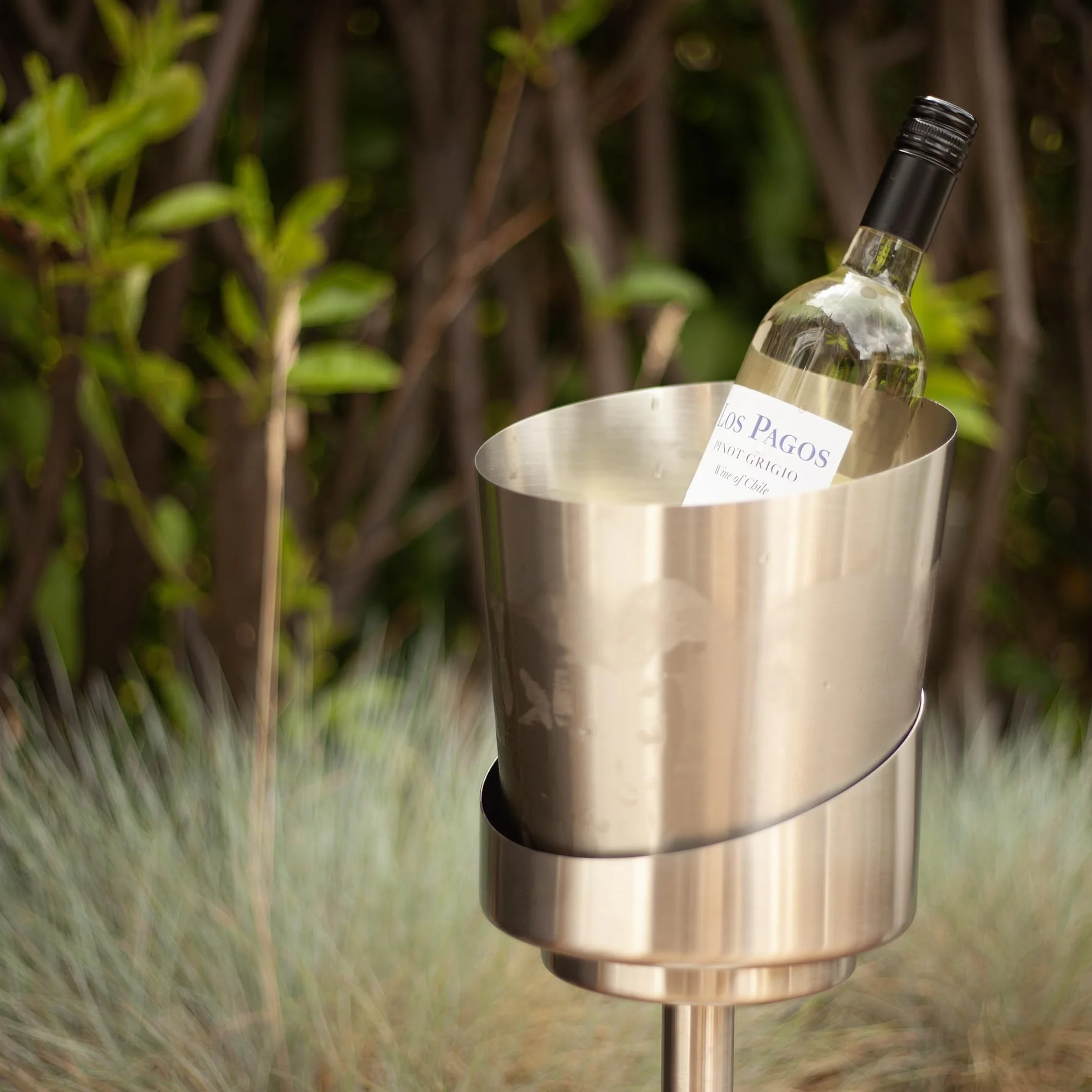 Leopold Vienna - Enfriador de champán con soporte incluido acero inoxidable mate