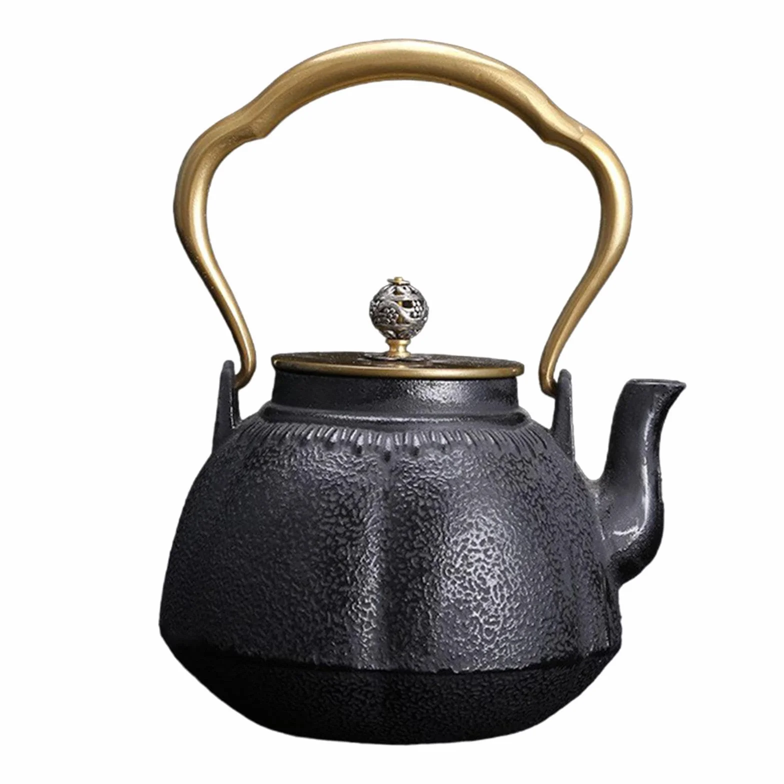 Tetera de hierro fundido con un elegante accesorio de construcción para quienes buscan un estilo elegante y Tetera de hierro fundido con toque de
