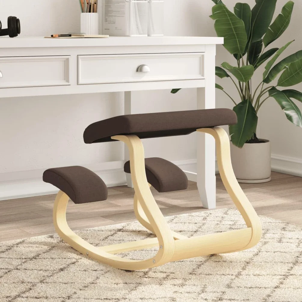vidaXL Taburete de Rodillas, Silla Ergonómica para Rodillas, Mecedora Acolchada, Silla para Dormitorio Salón Oficina, Madera Contrachapada de Abedul