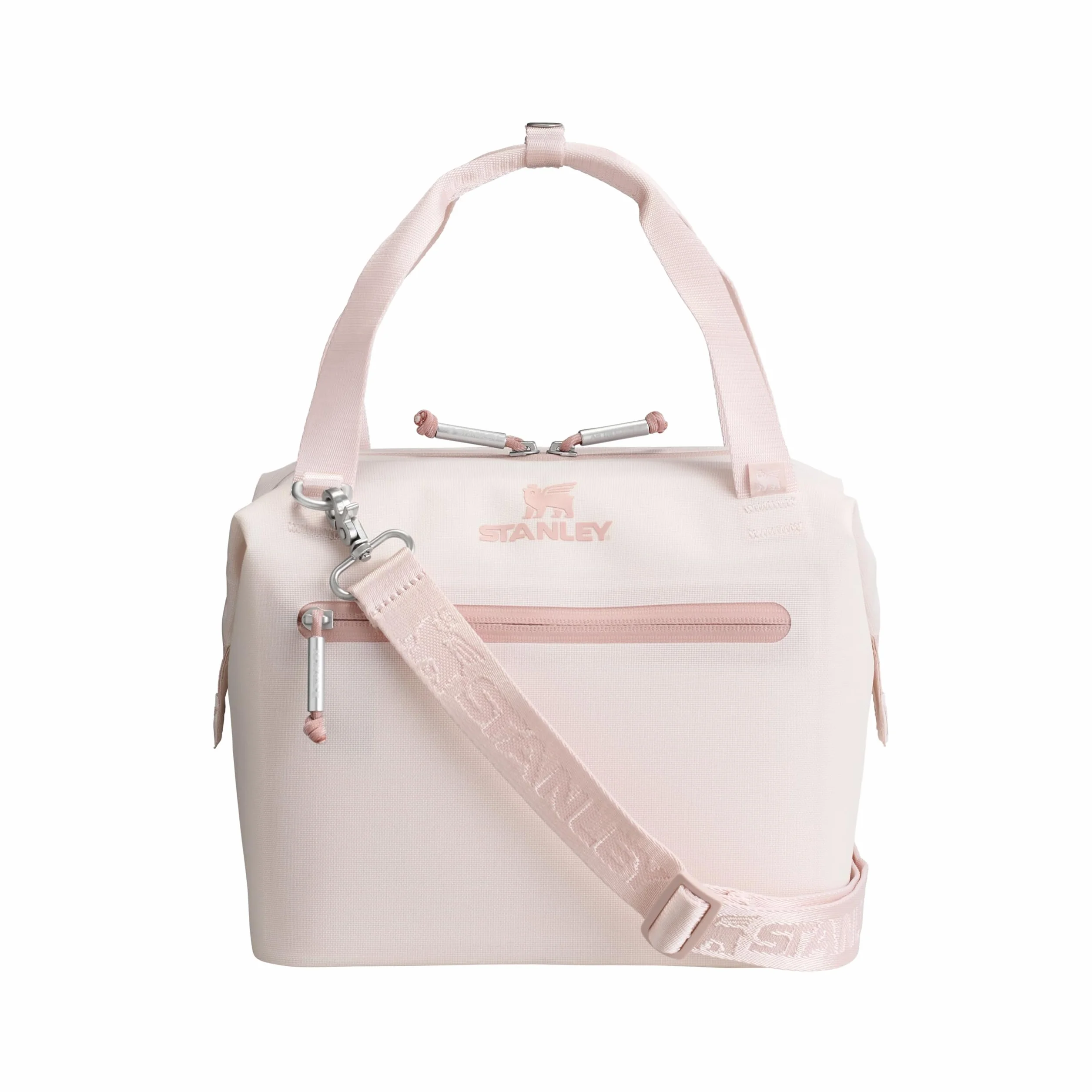Stanley All-Day Julienne Mini Bolsa Nevera 7L - Asa Superior - Poliéster 100% Reciclado - Apertura con Cremallera - Correas Ajustables - Bolsillos Laterales de Malla Elástica - Rose Quartz