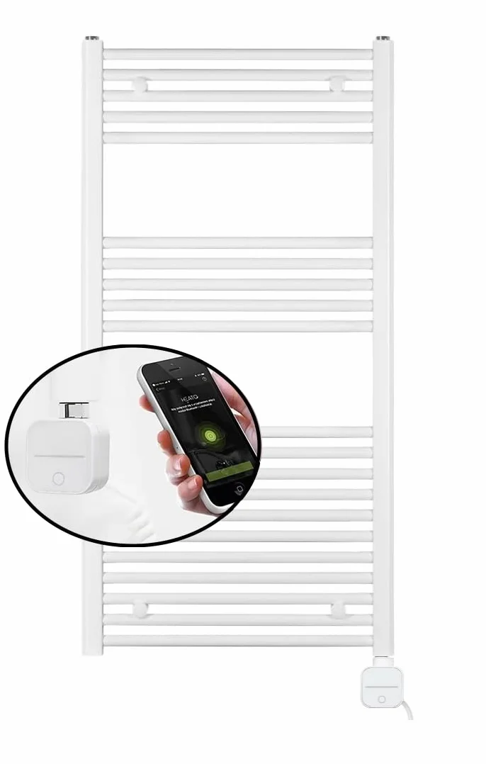 Cartucho calefactor para radiador de baño con control de aplicación, negro, blanco, varilla eléctrica para radiador de toallas, eléctrico, radiadores eléctricos
