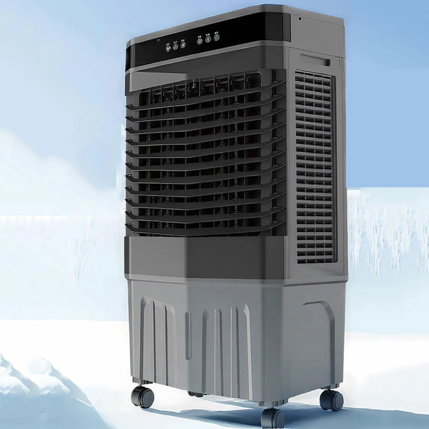 Ventilador portátil de aire acondicionado con oscilación de 120°, silencioso, 3 velocidades de viento, temporizador de 12 horas, no necesita manguera, ventilador enfriador de aire para habitación
